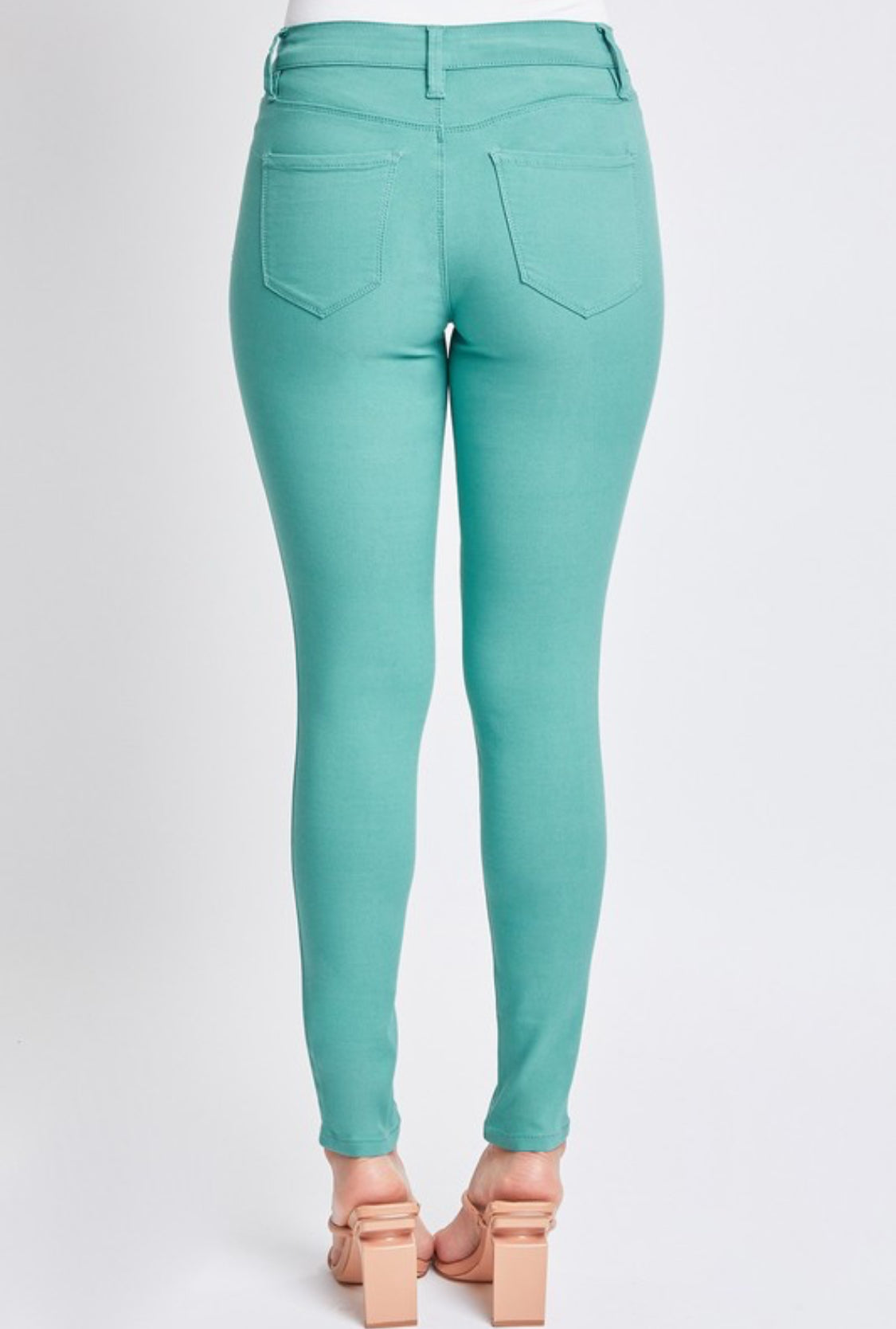YIM hyperstretch mid-rise skinny jeans (seagn-sea green)