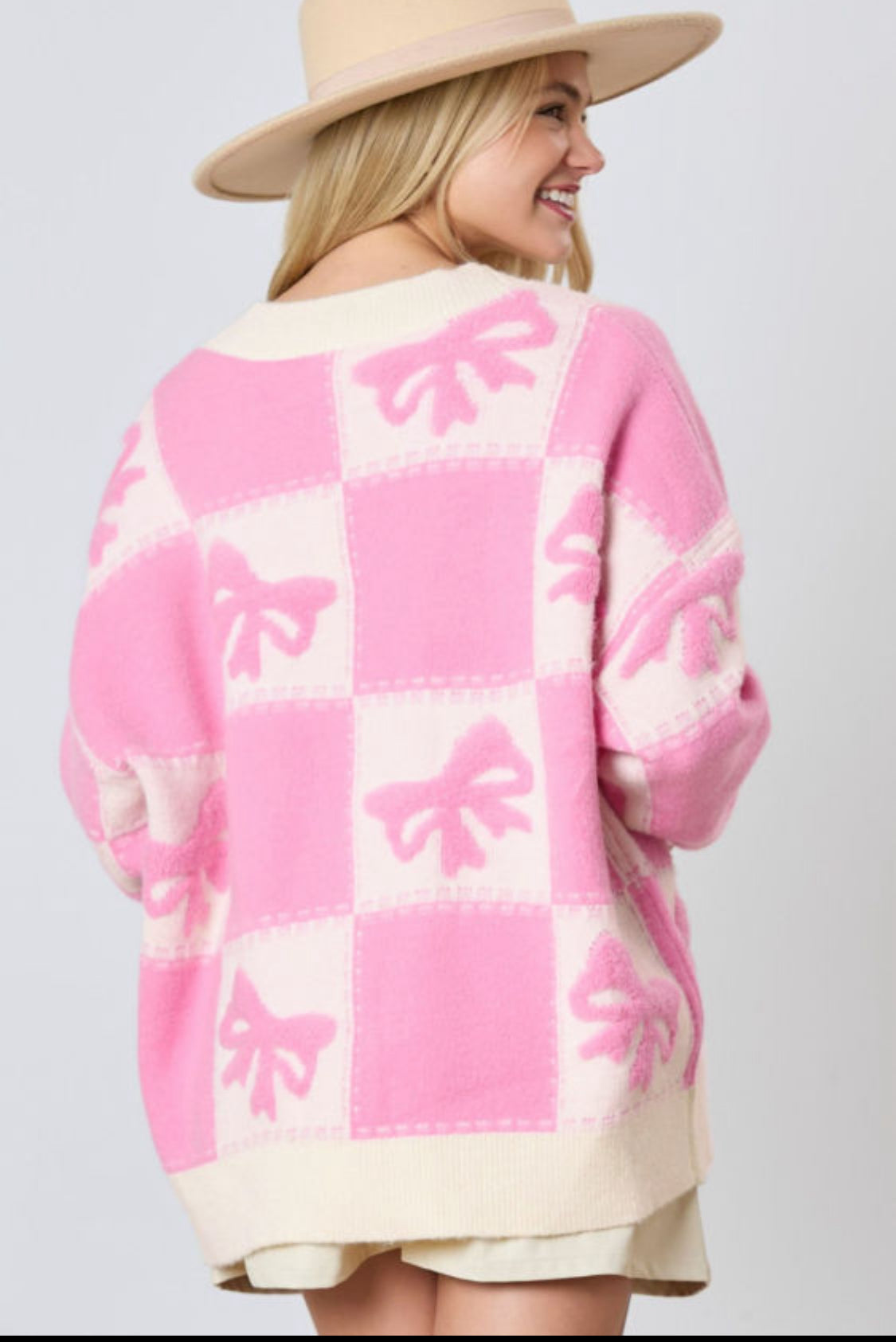 Pink bows sweater jackets