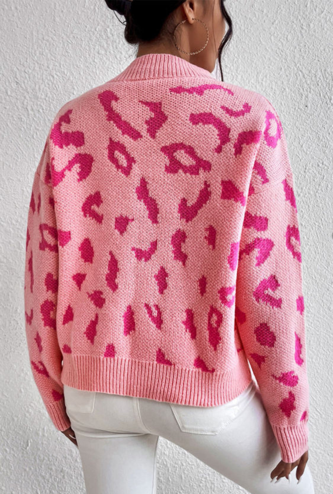 Pink leopard sweater