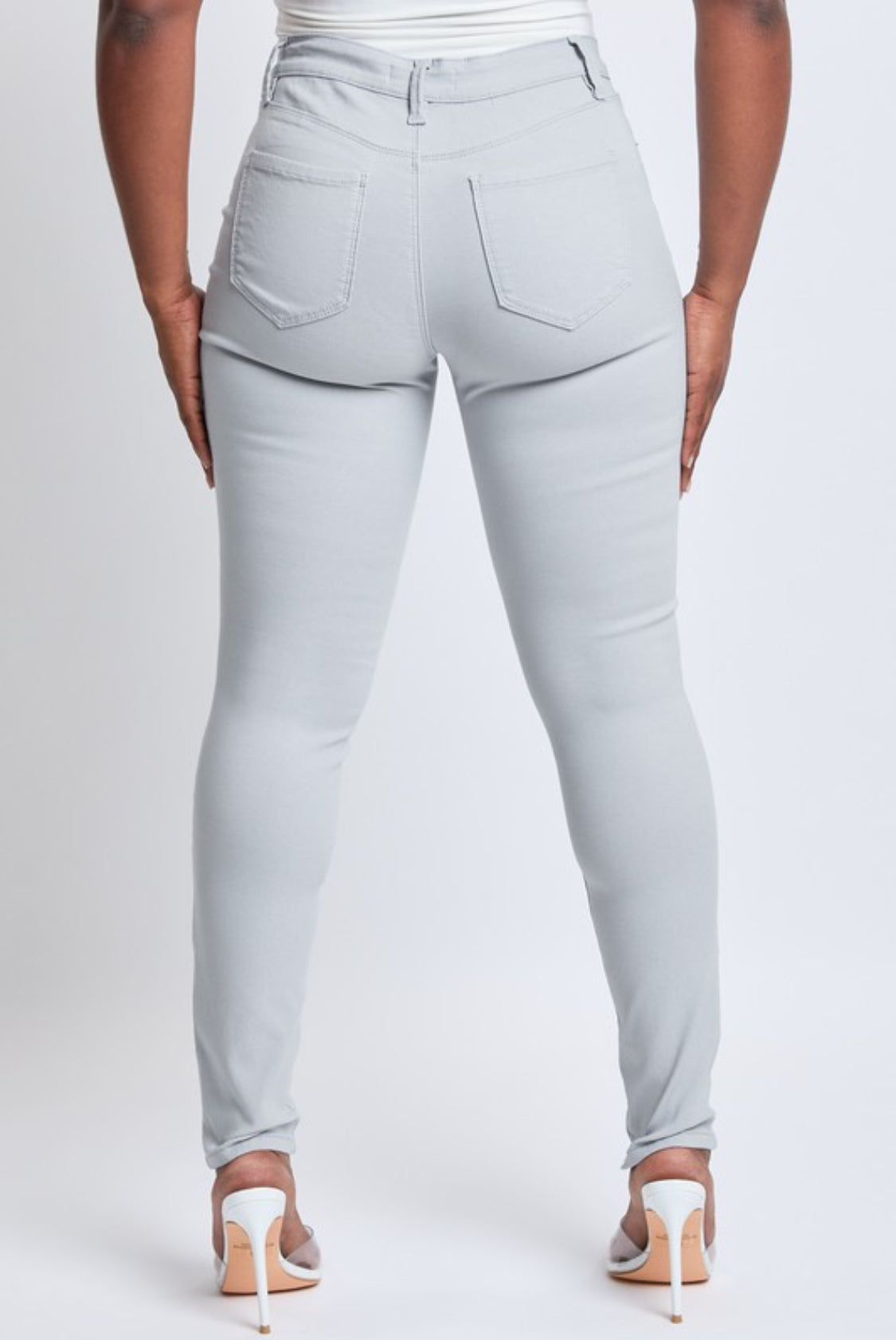 YIM hyperstretch mid-rise skinny jeans ( silver cloud)