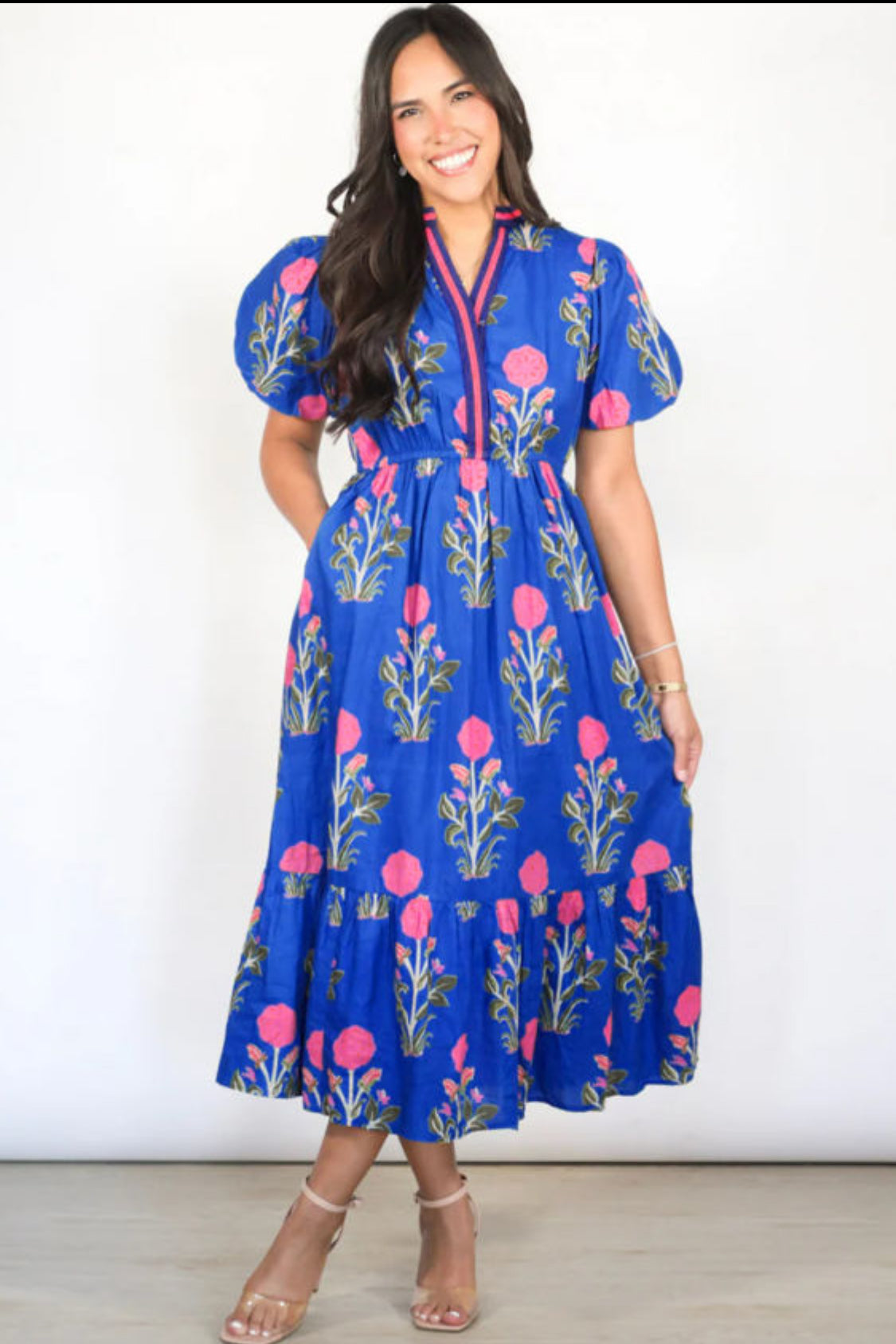 Blue floral dress