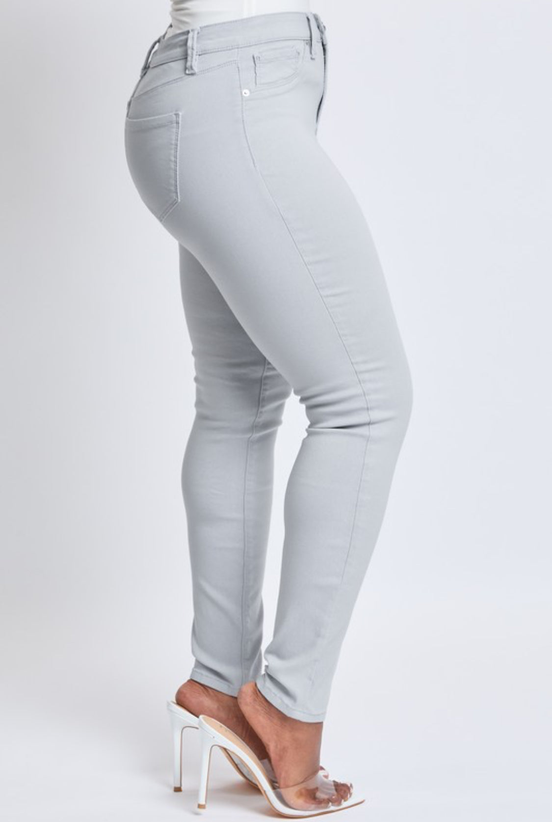 YIM hyperstretch mid-rise skinny jeans ( silver cloud)