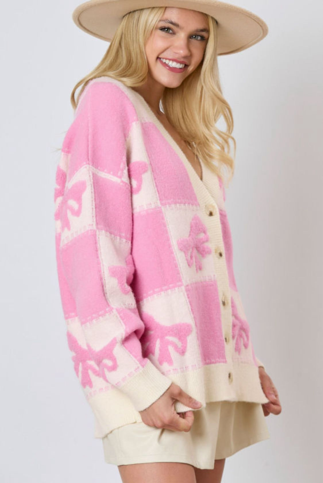 Pink bows sweater jackets