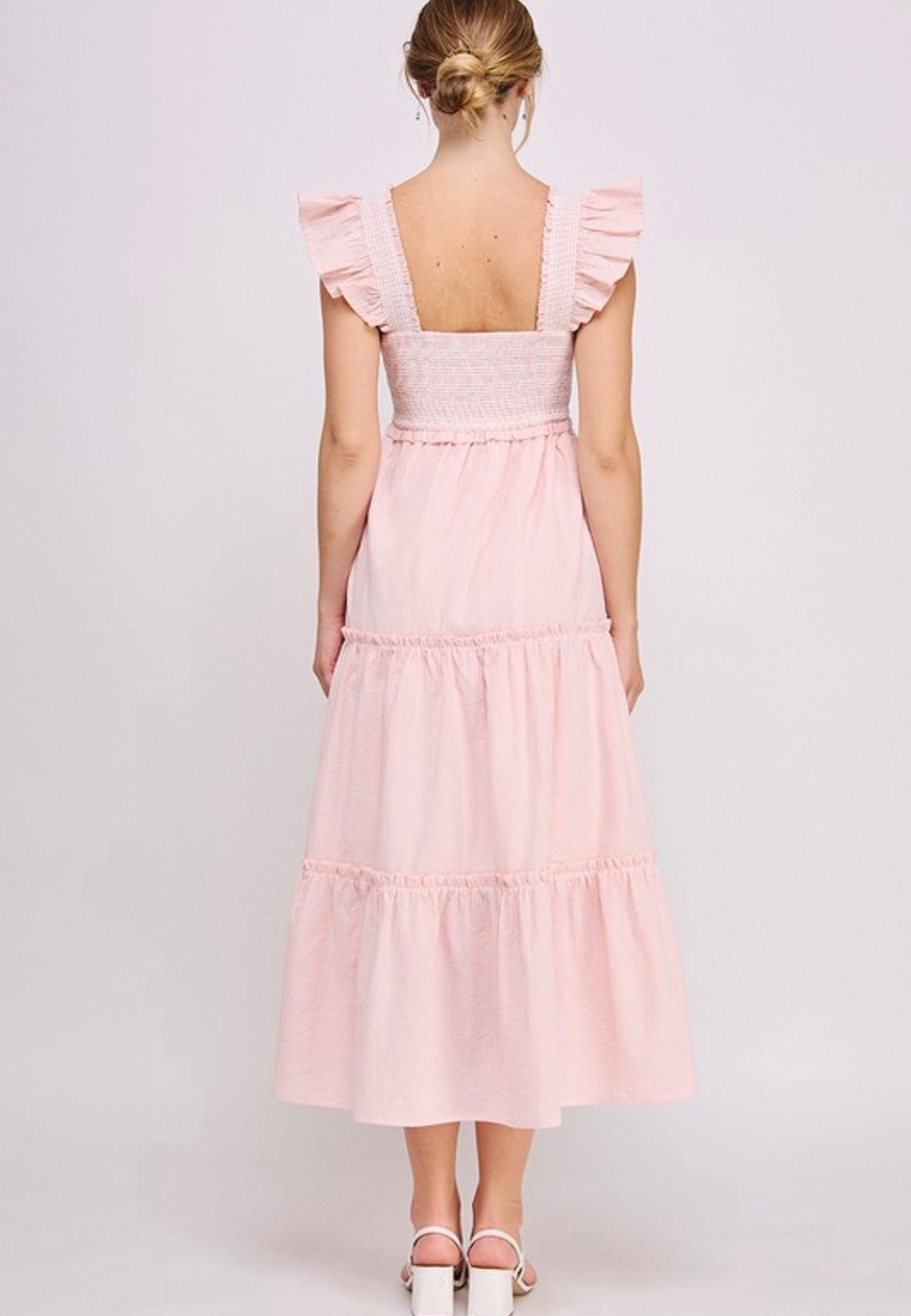 Peach midi dress