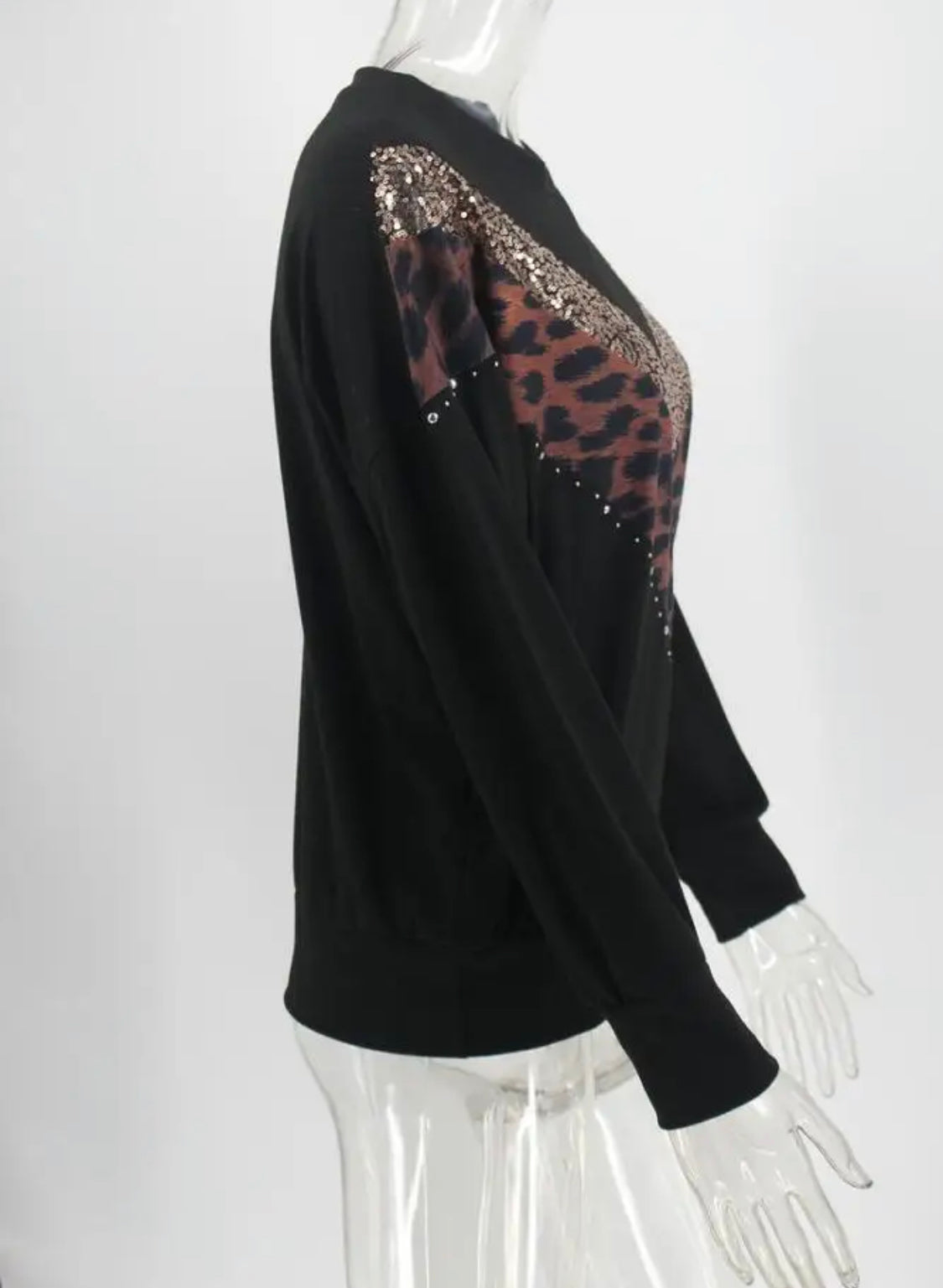 V leopard top