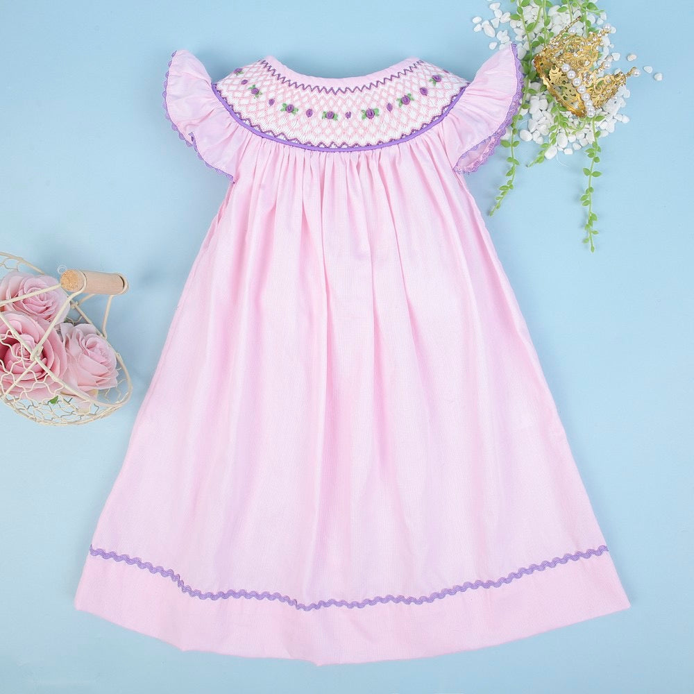 Pink smocked dress