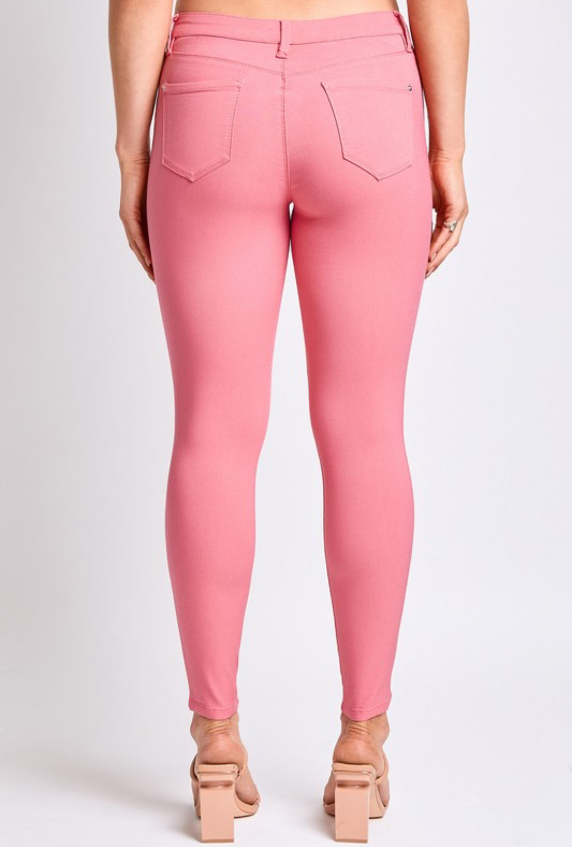 YMI hyperstretch mid-rise skinny jeans ( sunset coral)