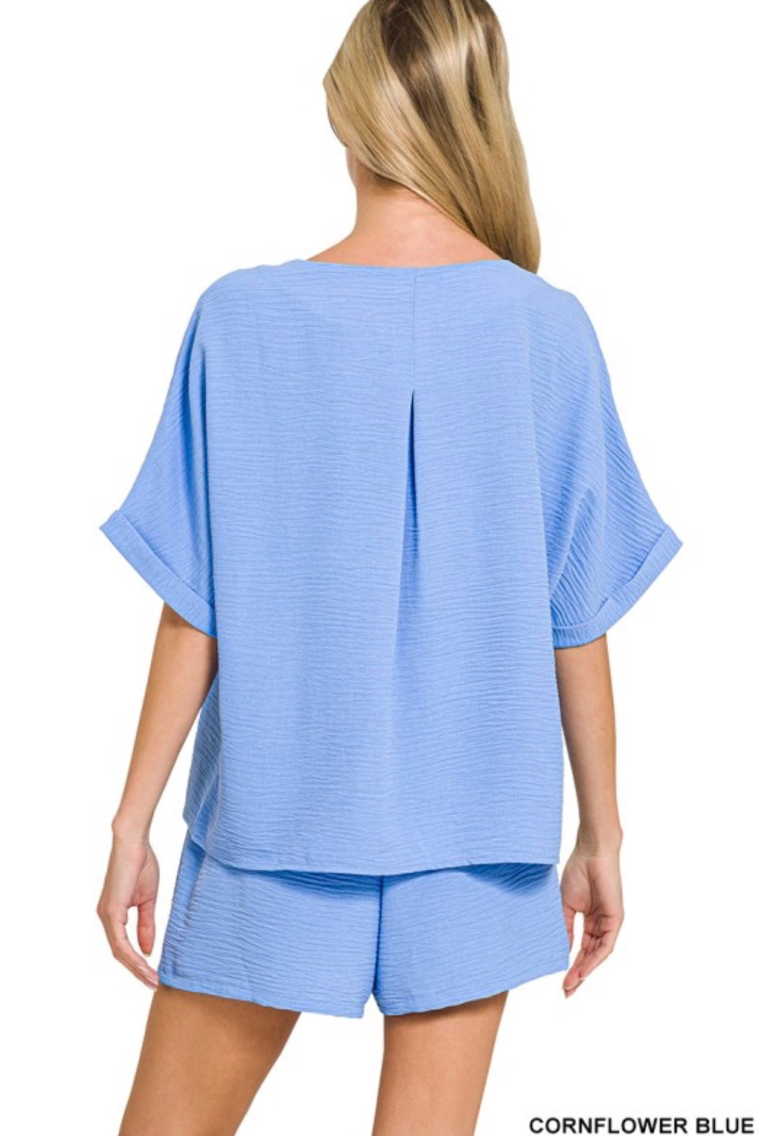 Woven Airflow Top & Shorts Set