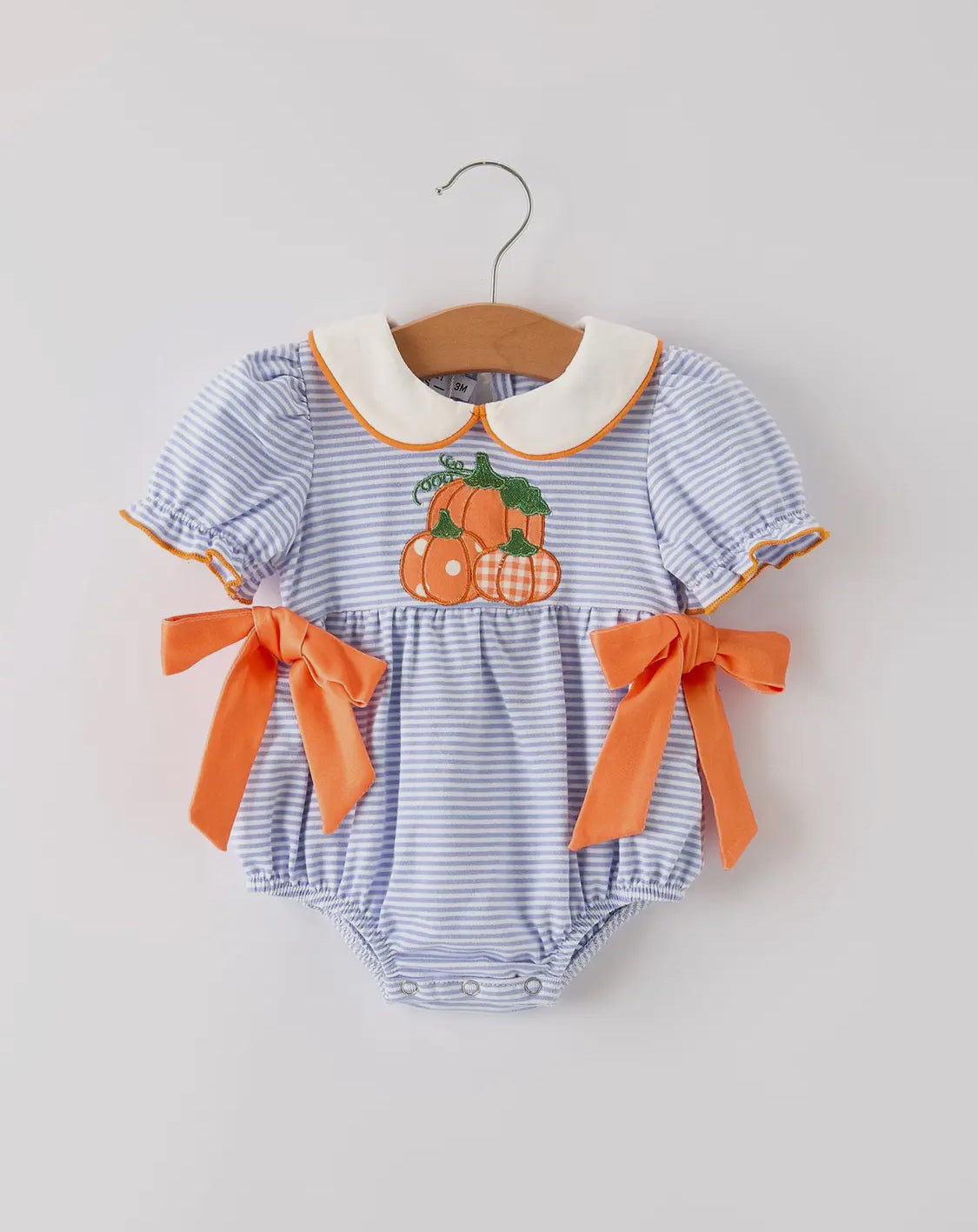 Pumpkin bows girl romper