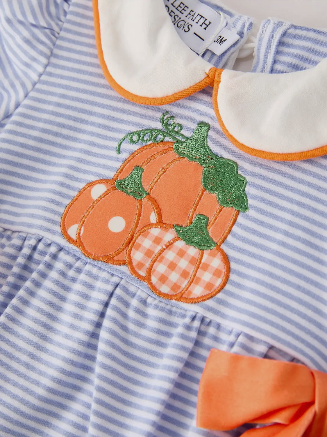 Pumpkin bows girl romper