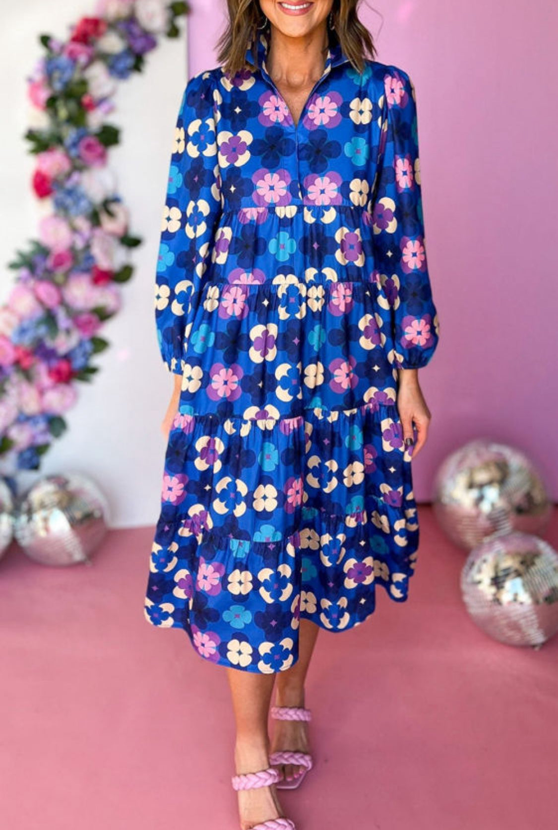 Navy floral dress