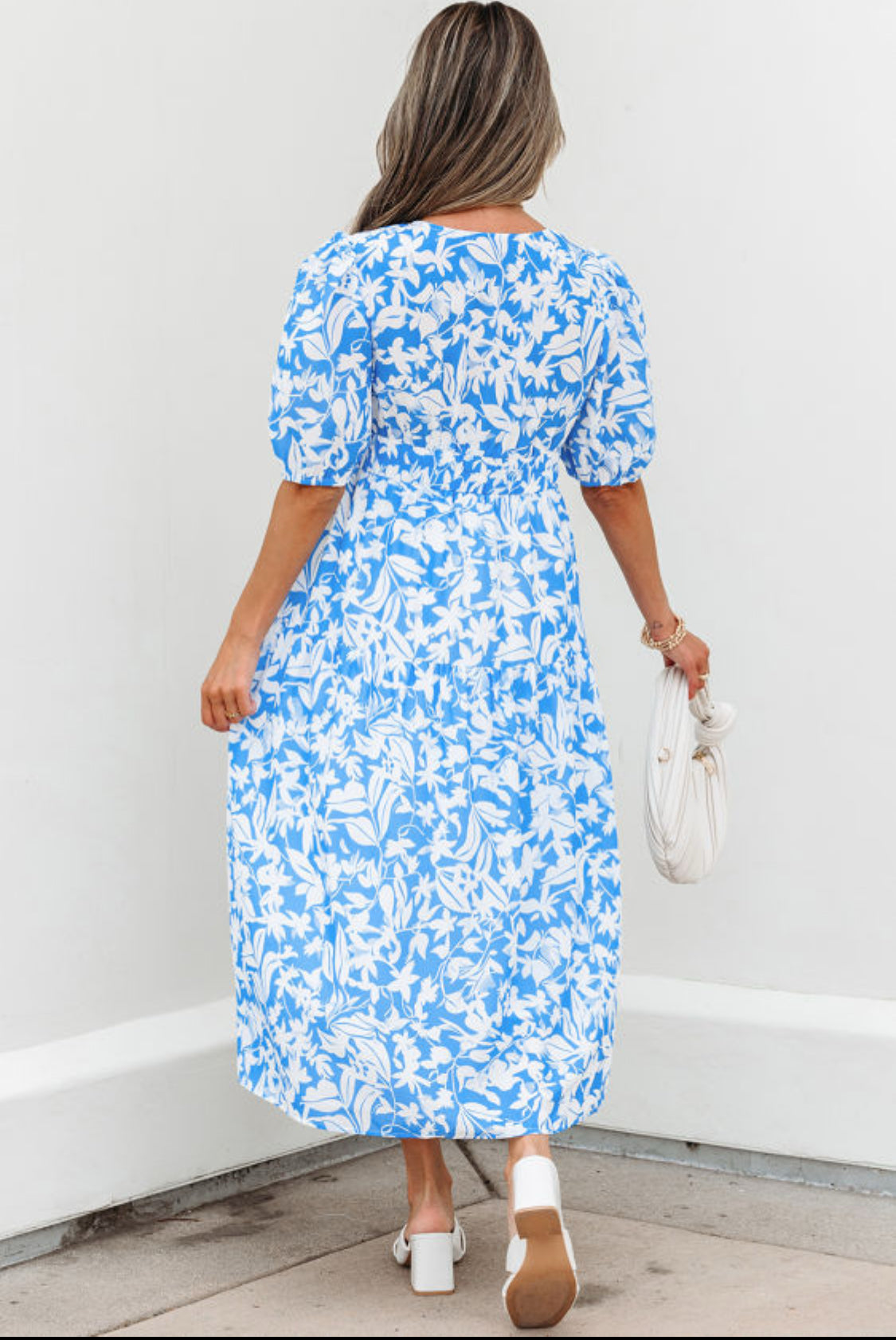Blue floral dress