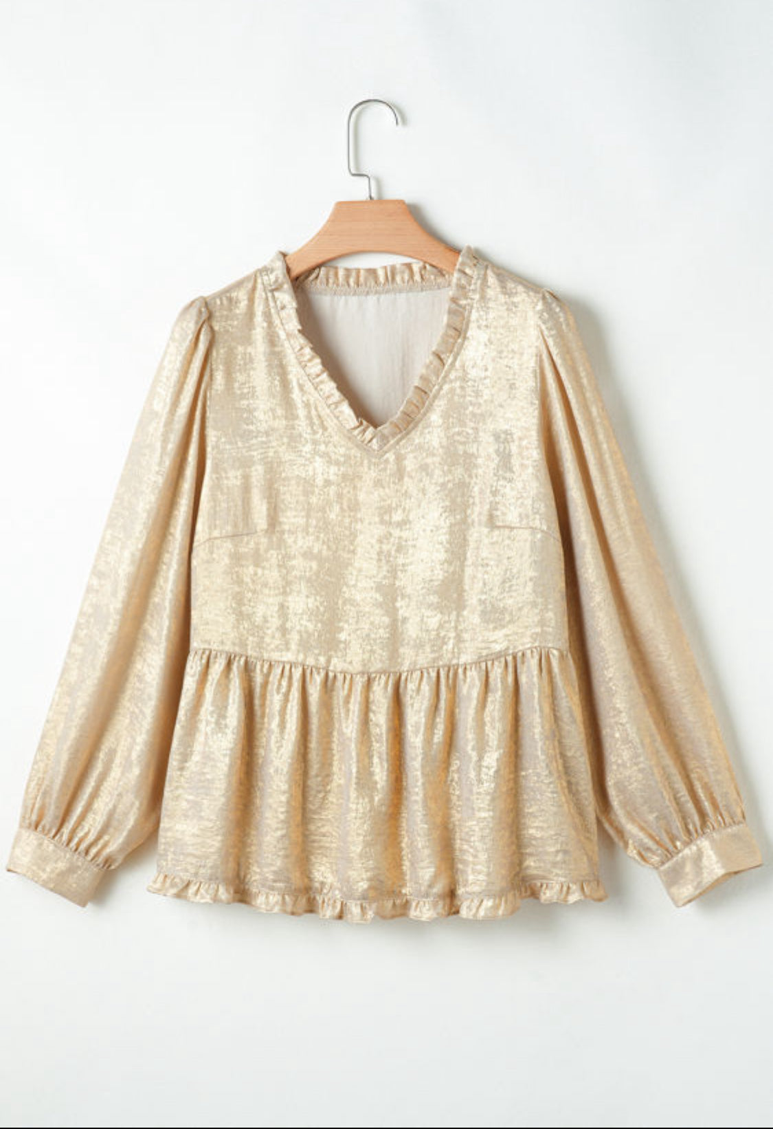 Gold metallic babydoll top