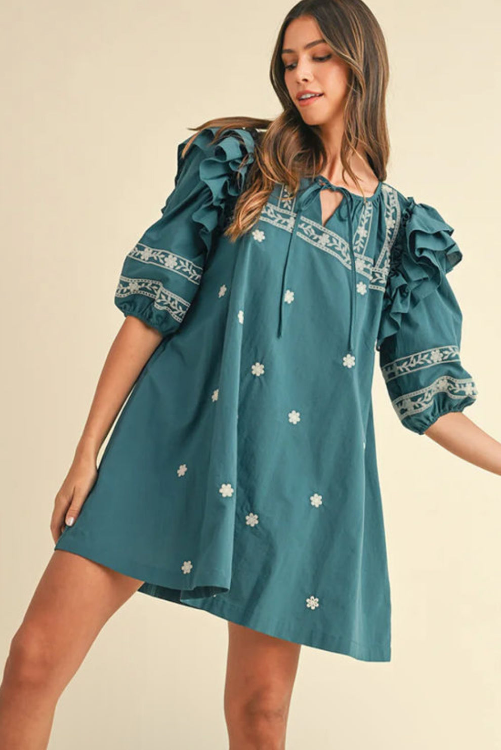 Puff sleeve mini dress