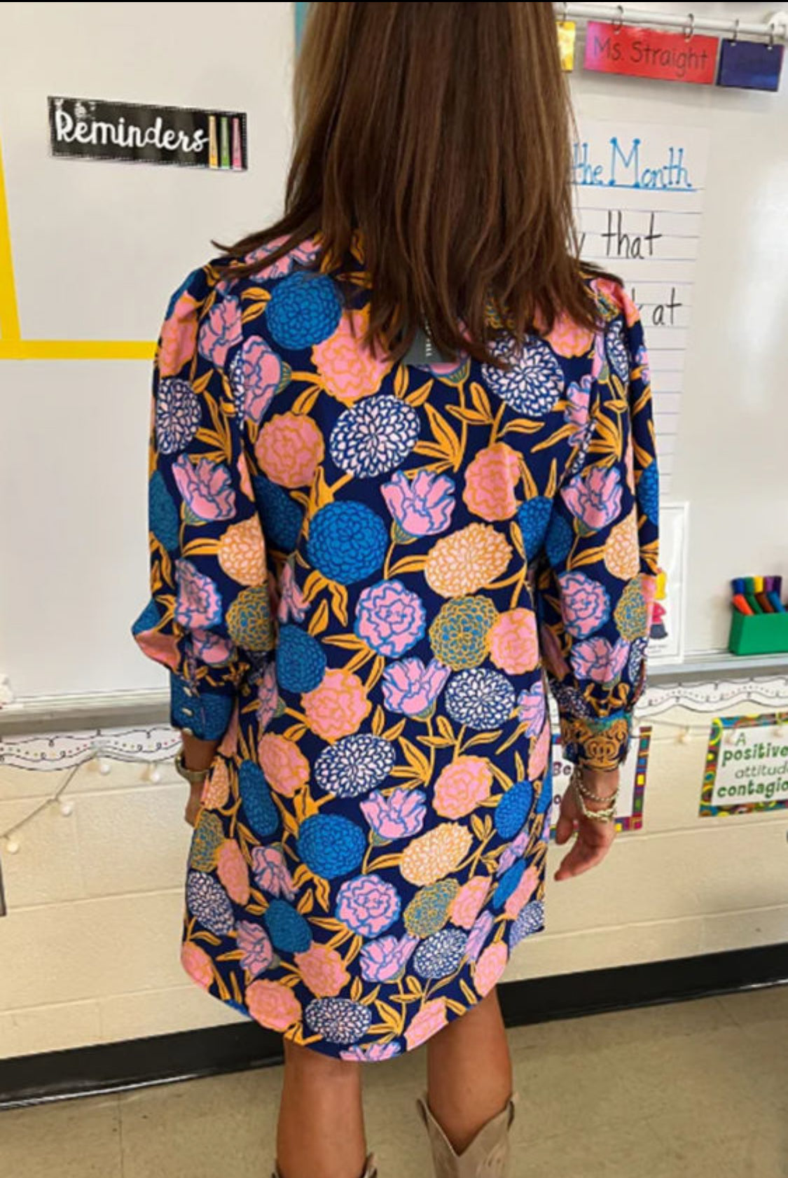 Blue floral dress