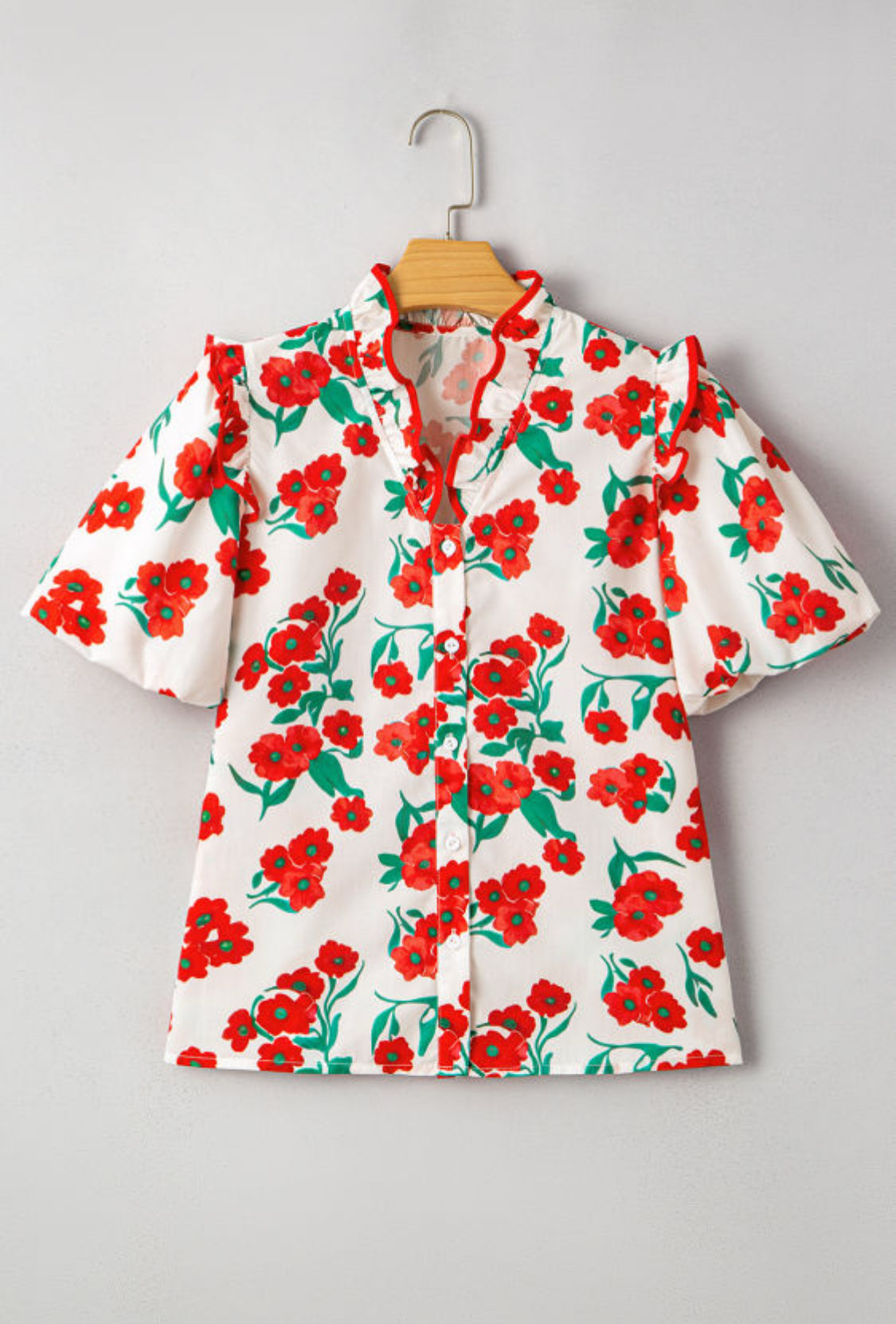 Red floral top