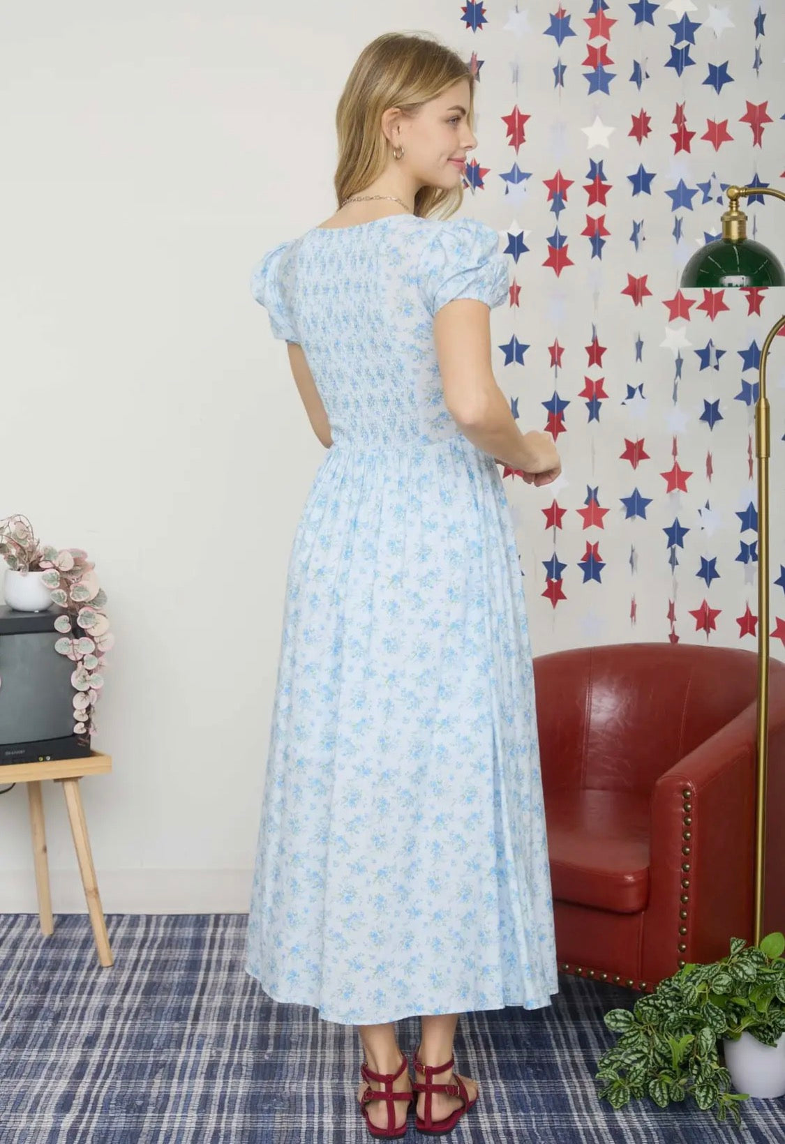 Blue floral dress
