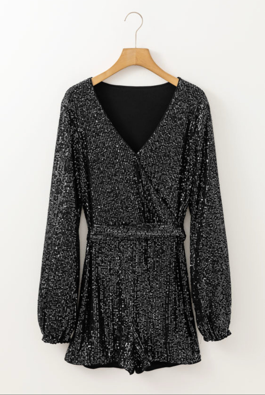 Black sequin romper