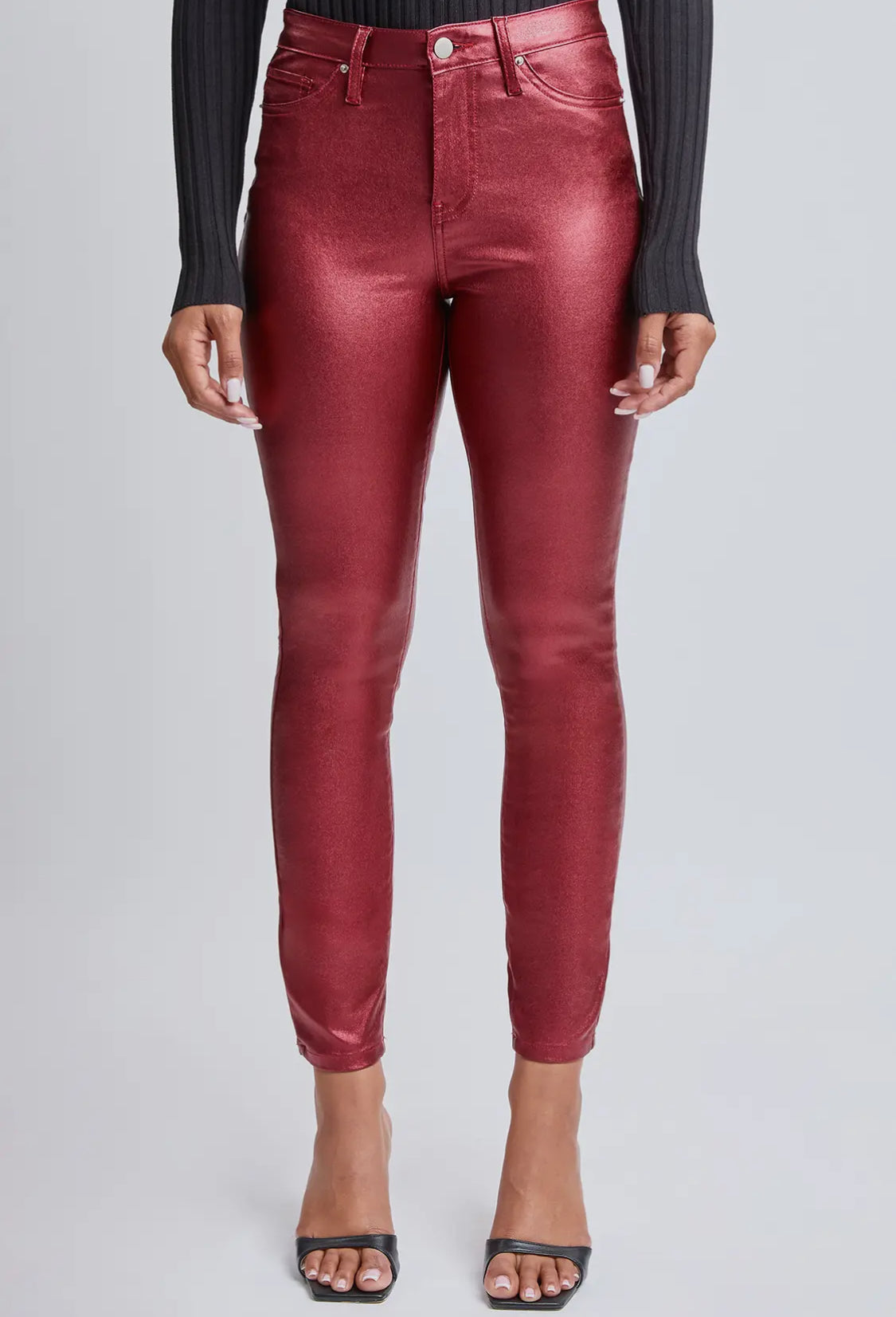 Metallic skinny jeans
