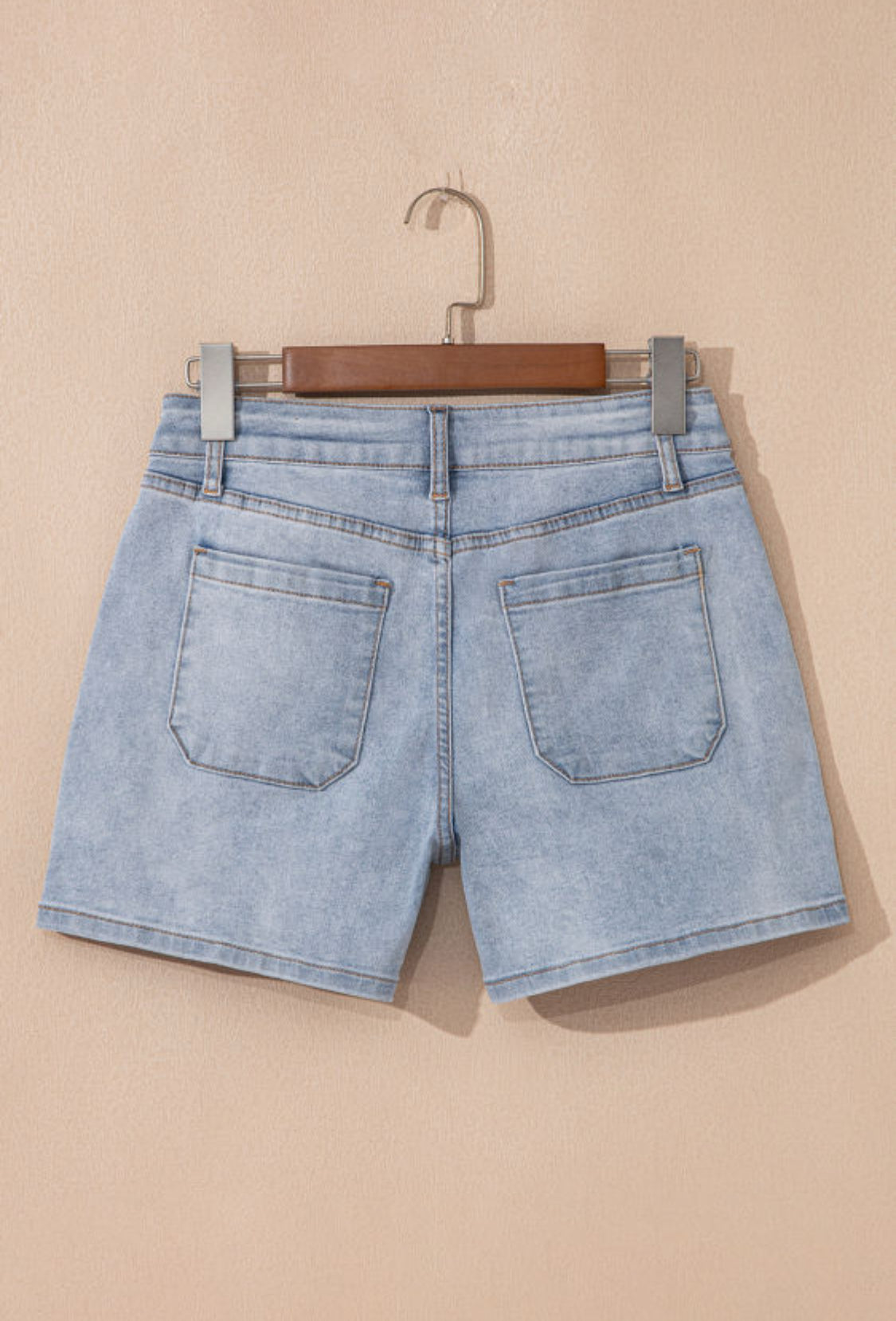 High rise denim short