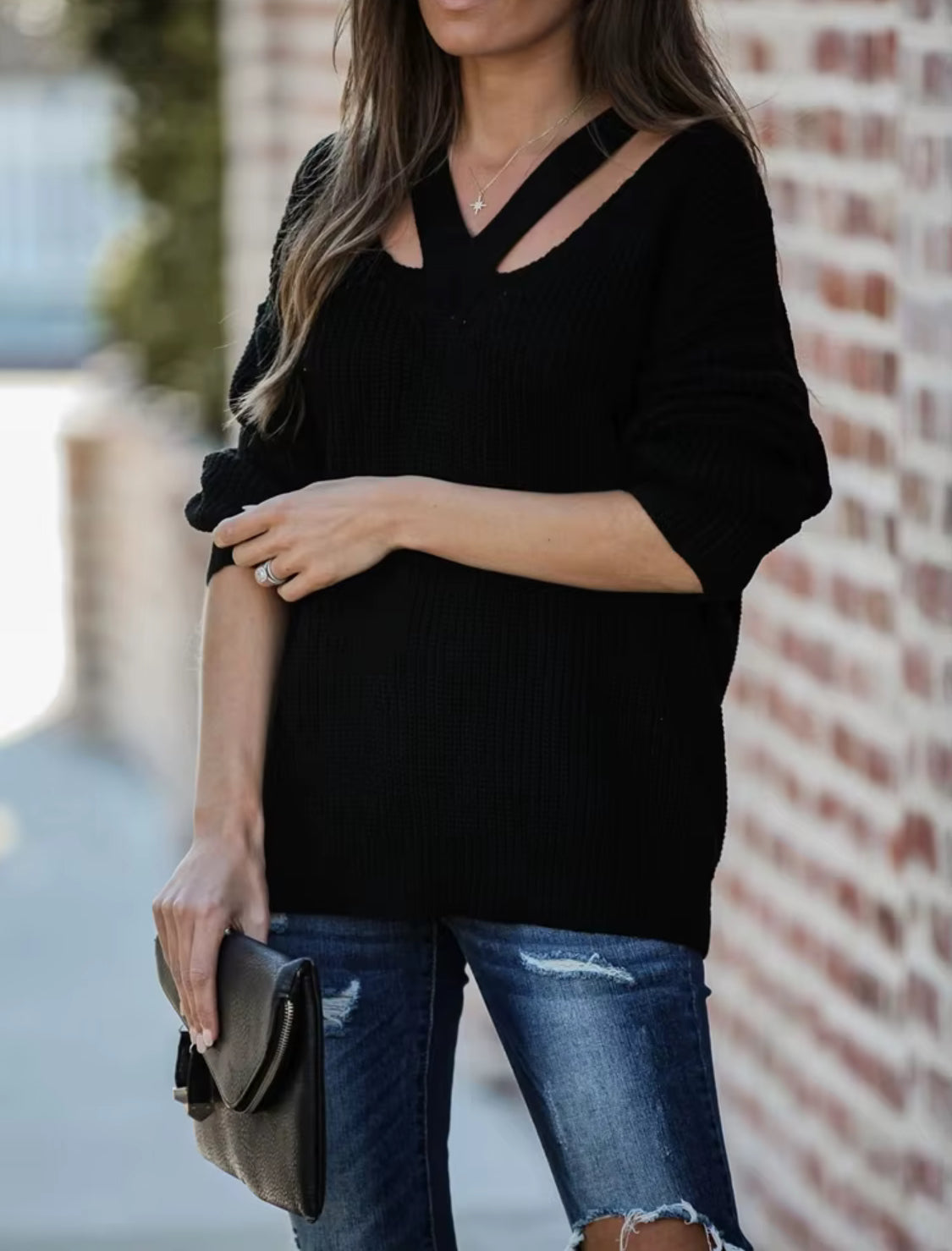 Black oversized sweater