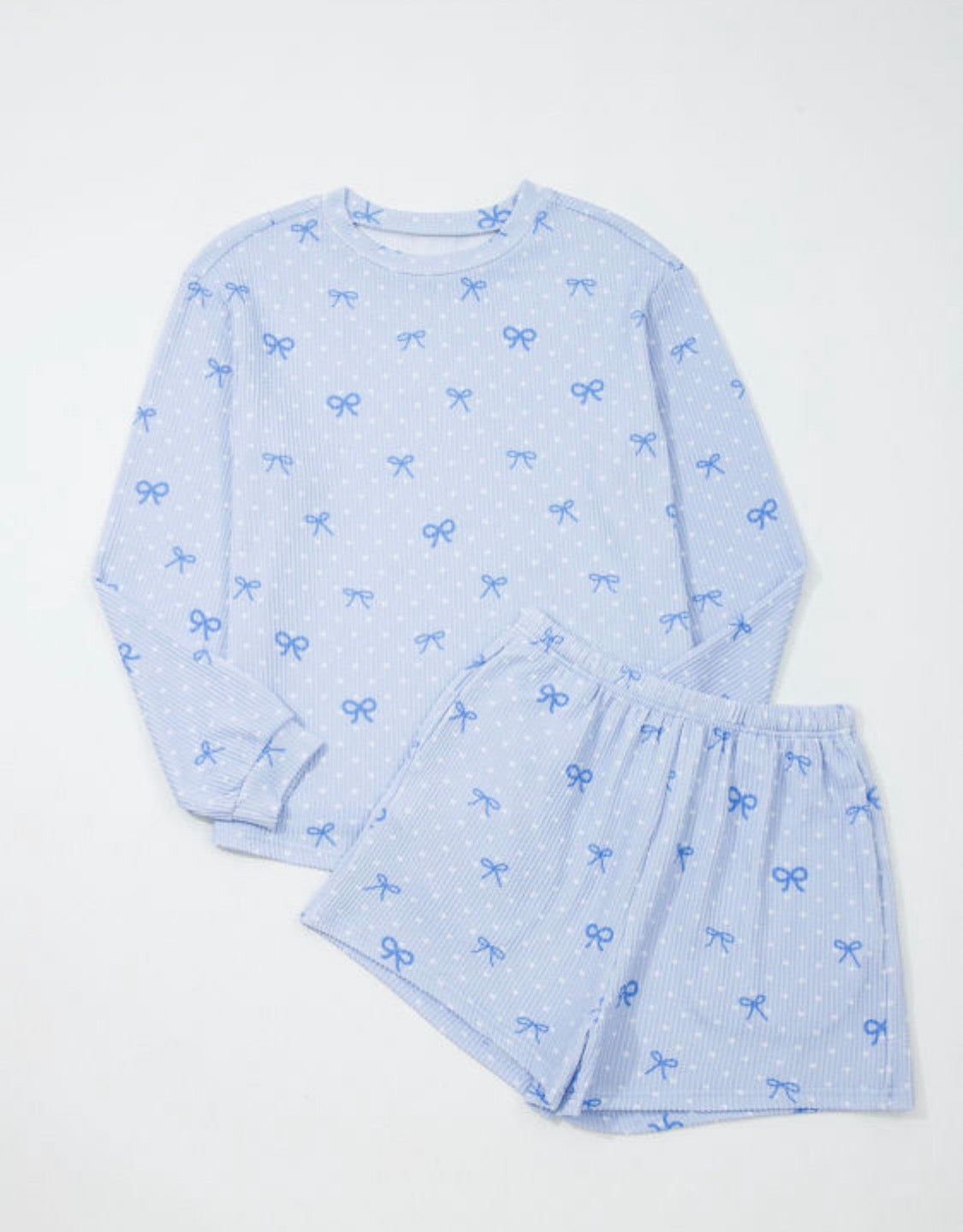 Blue bow print set