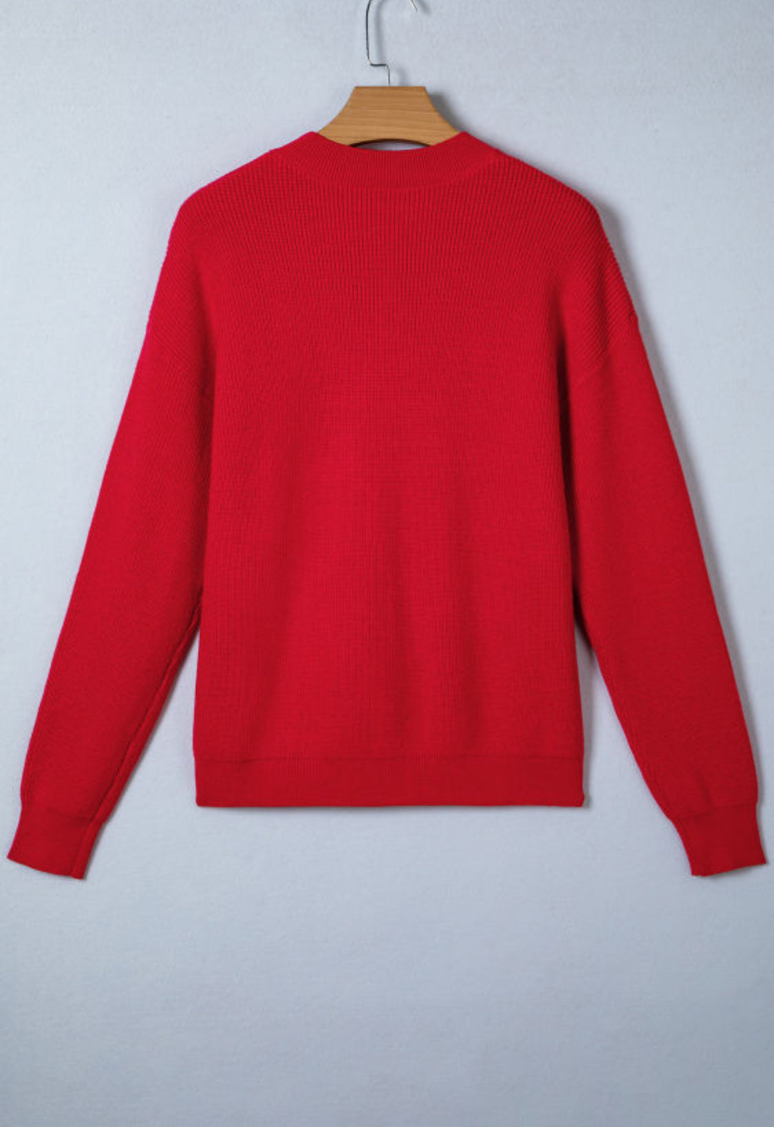 Bow embroidery red sweater