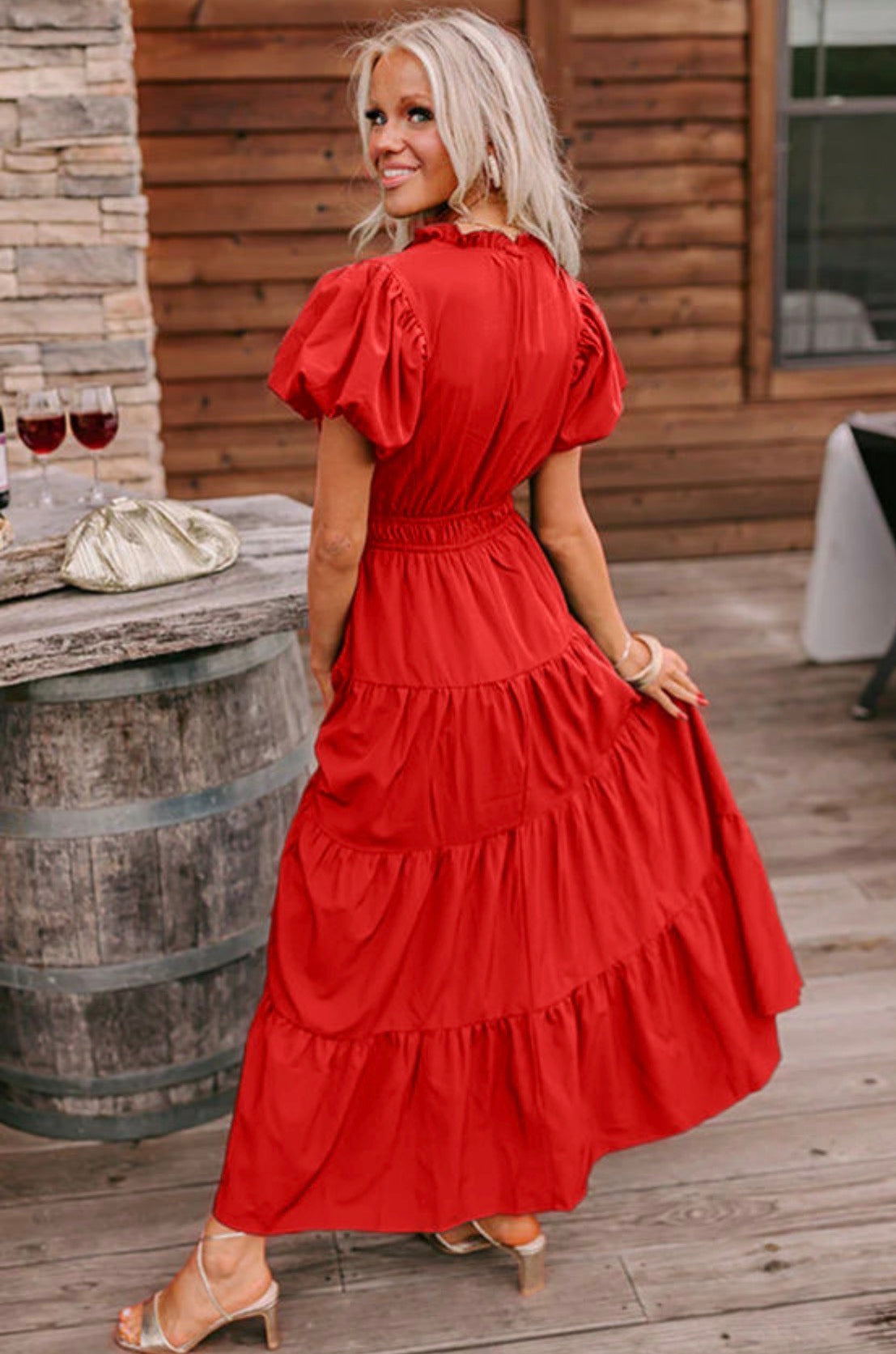 Red maxi dress