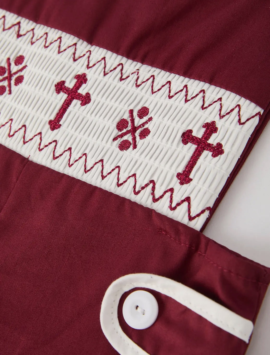 Dark red boy romper