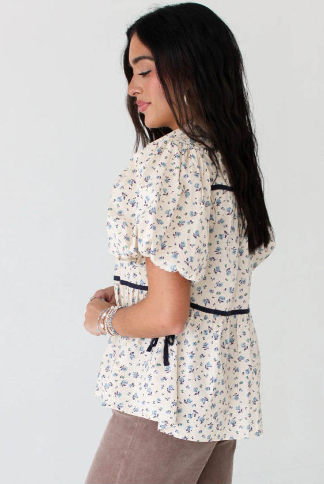 Blue floral top