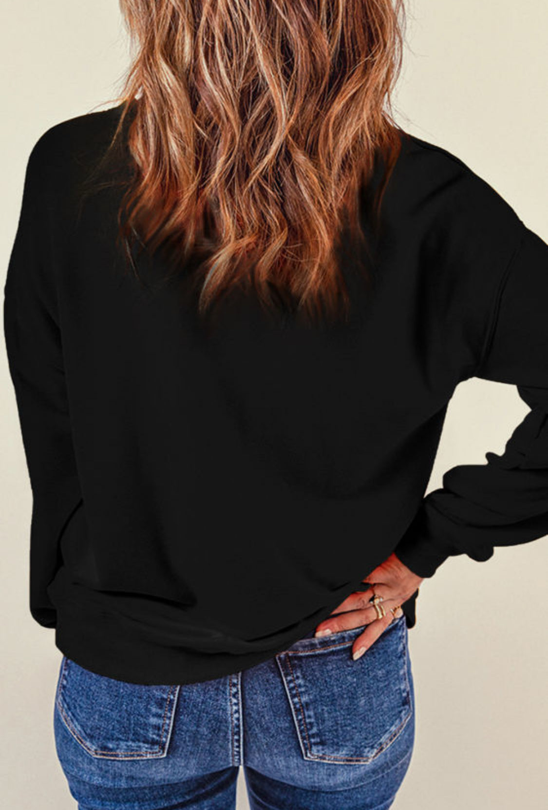 Black rhinestone bow sweatshirt