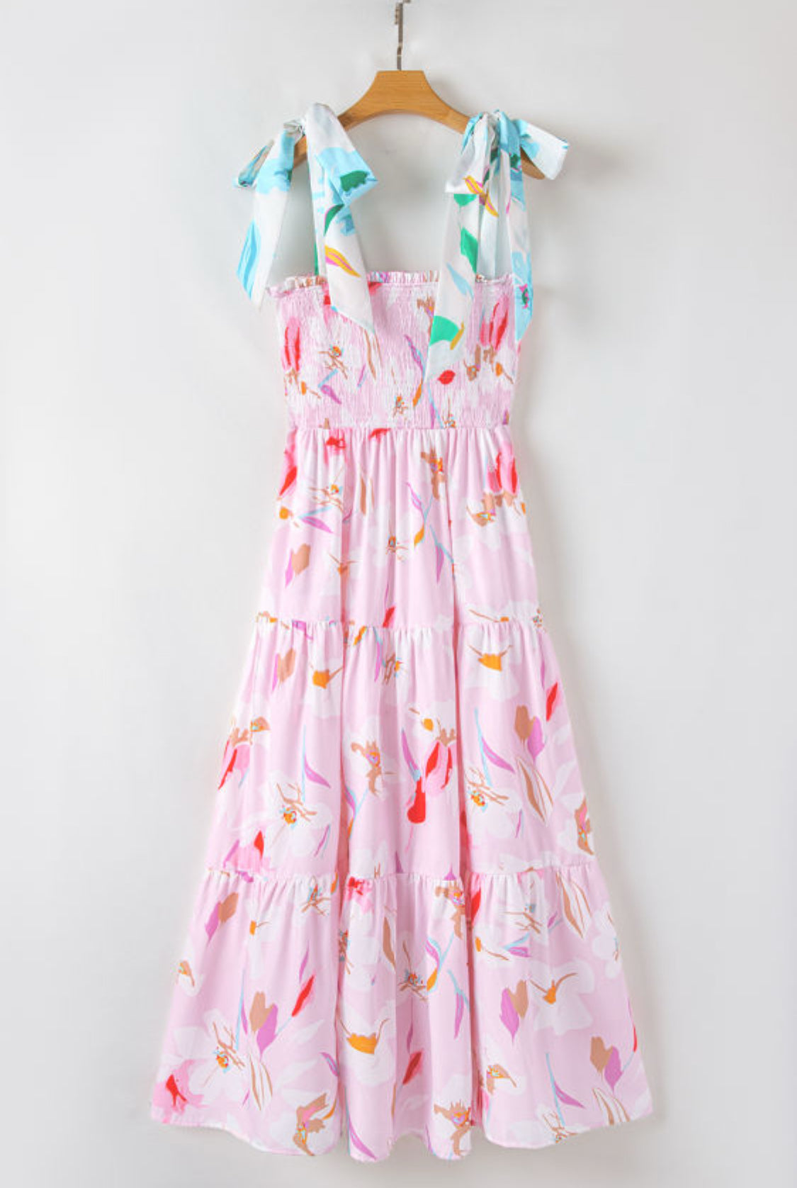 Pink floral maxi dress