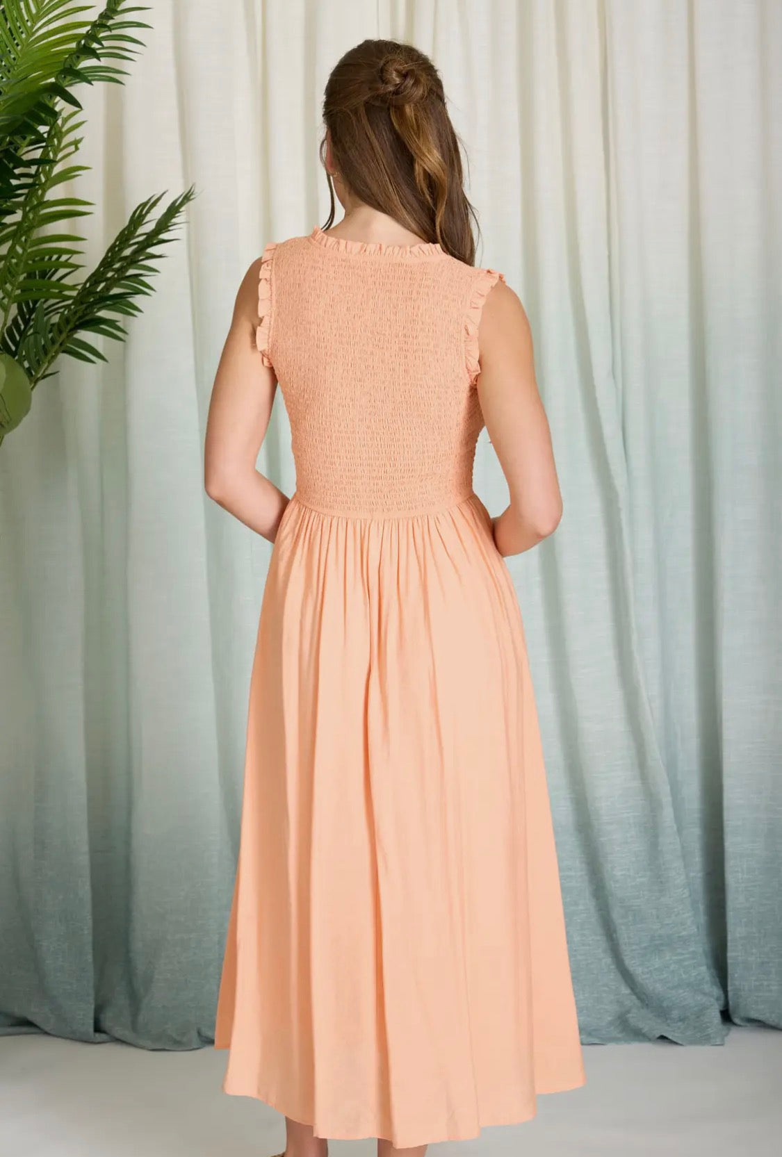 Orange midi dress