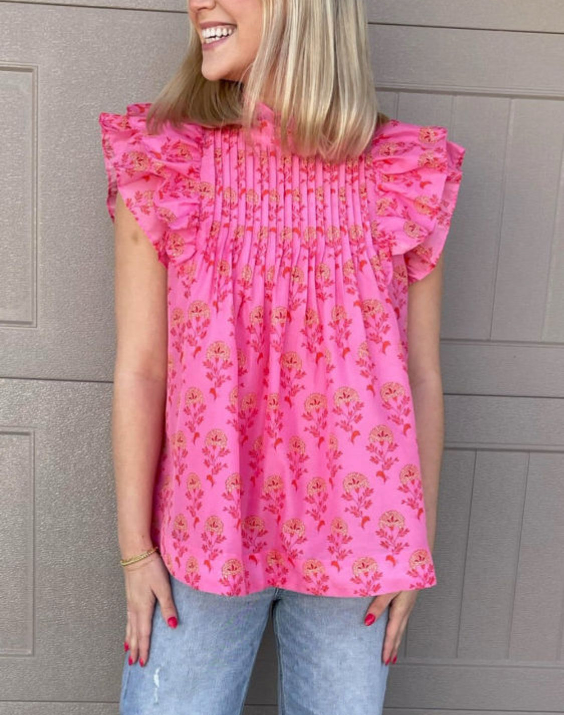 Pink floral top