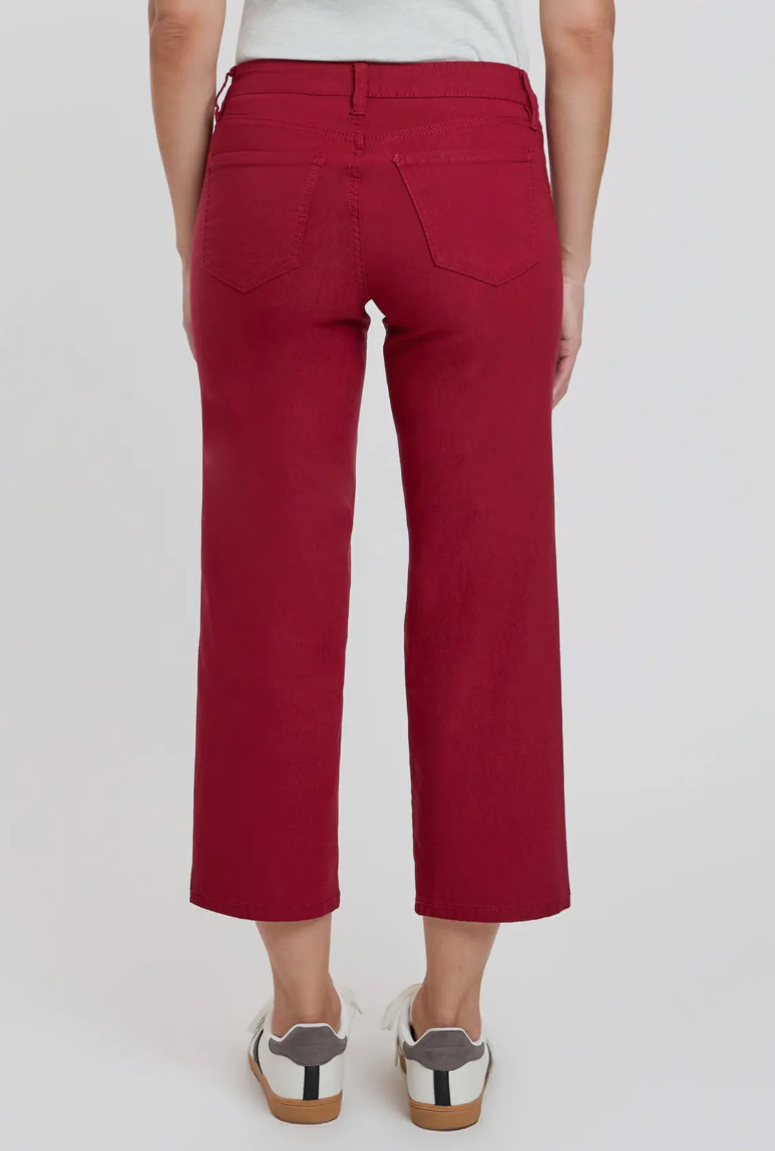 Red wide leg crop pant