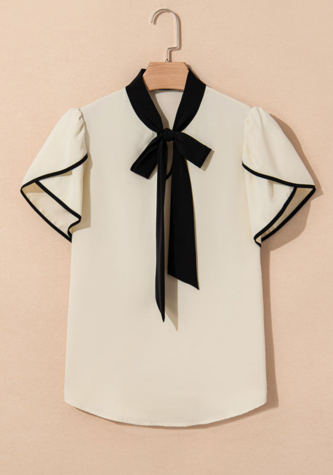 Cream bow knot top