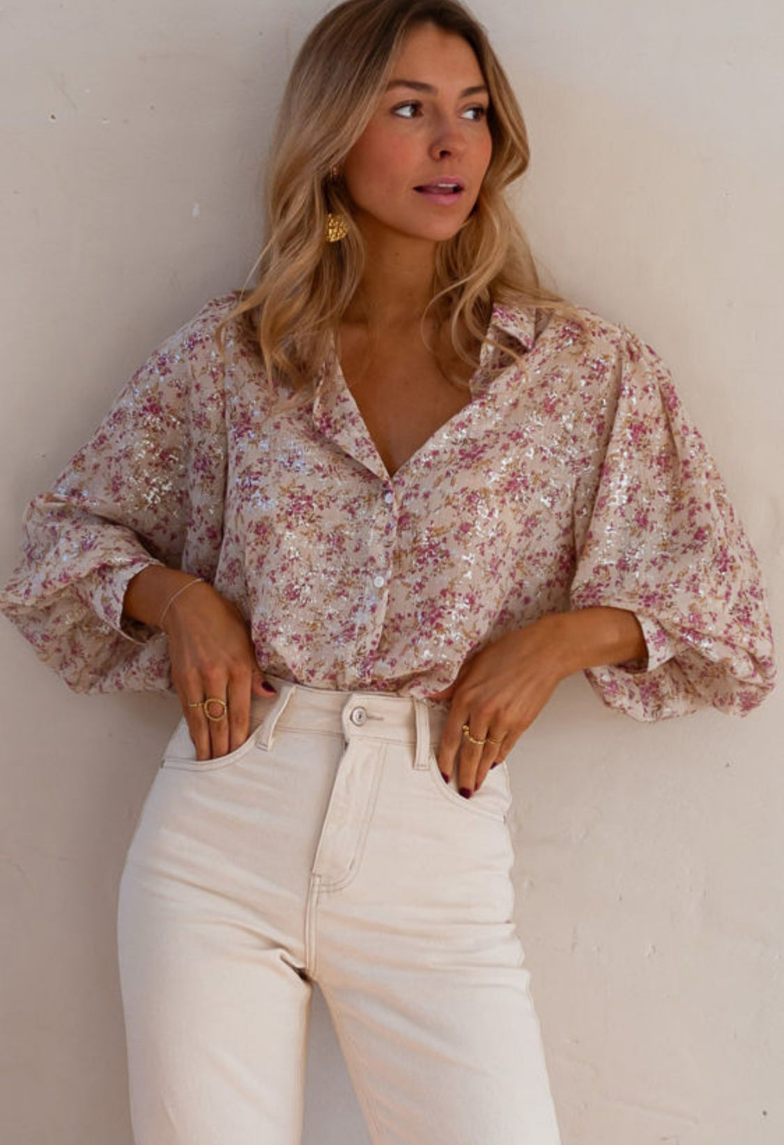 Pink floral top