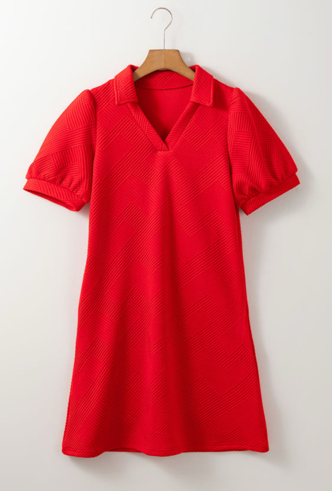 Red texture dress