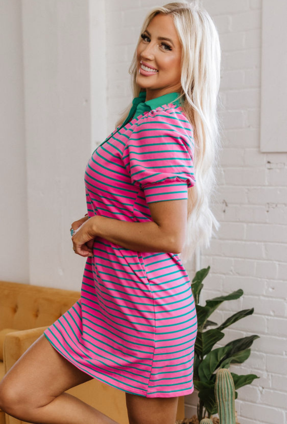 Pink striped dress