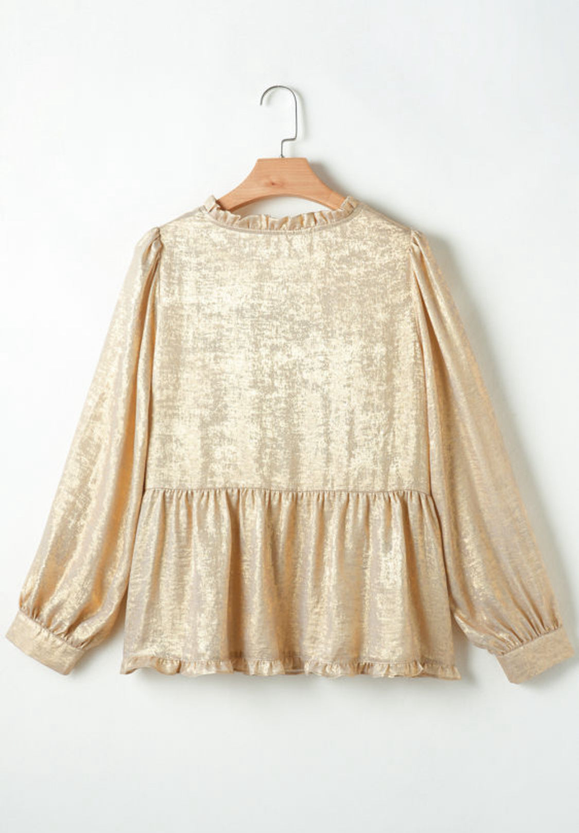 Gold metallic babydoll top
