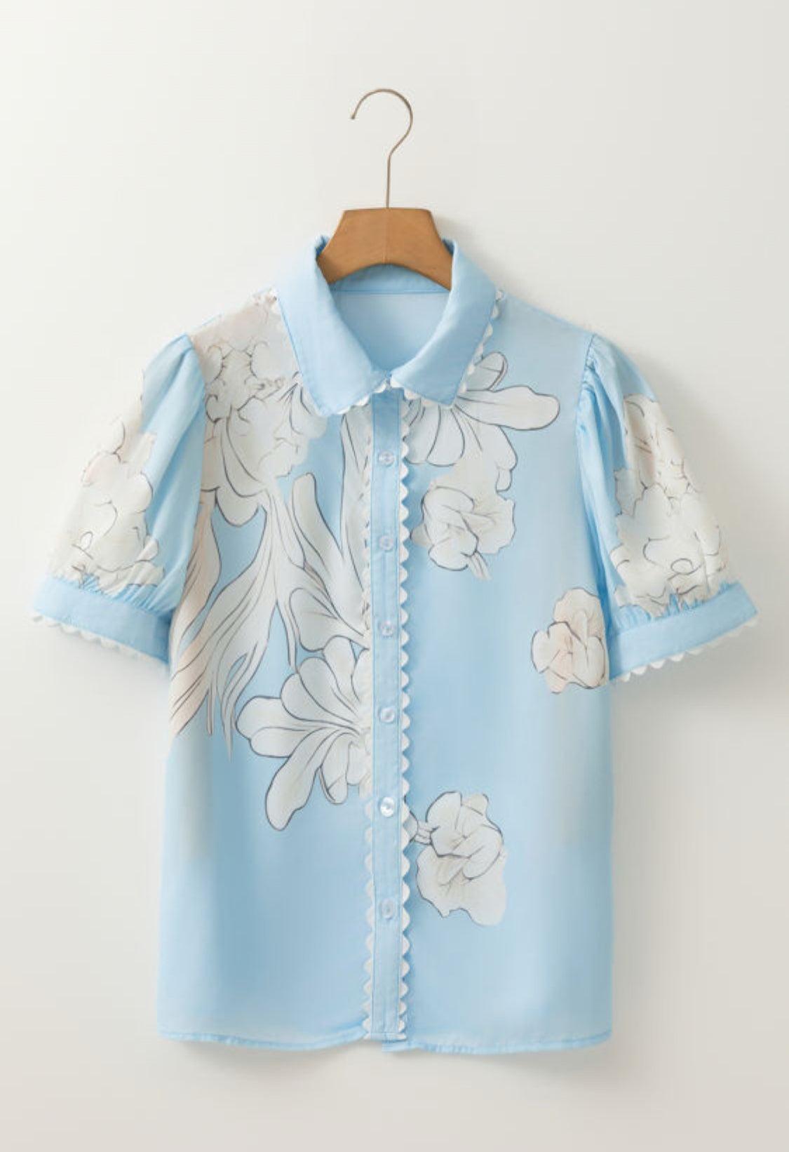 Sky blue floral top