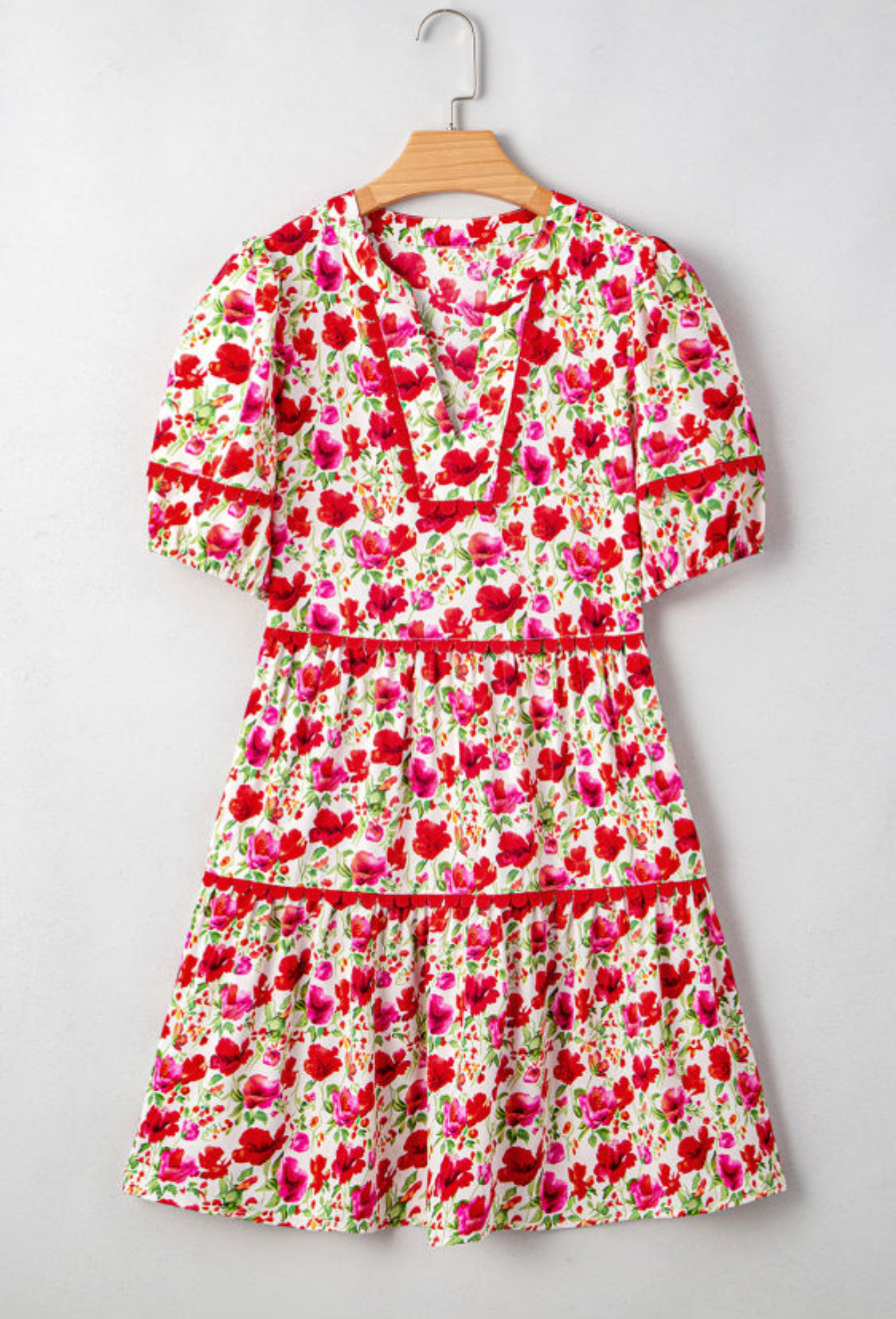 Red floral dress