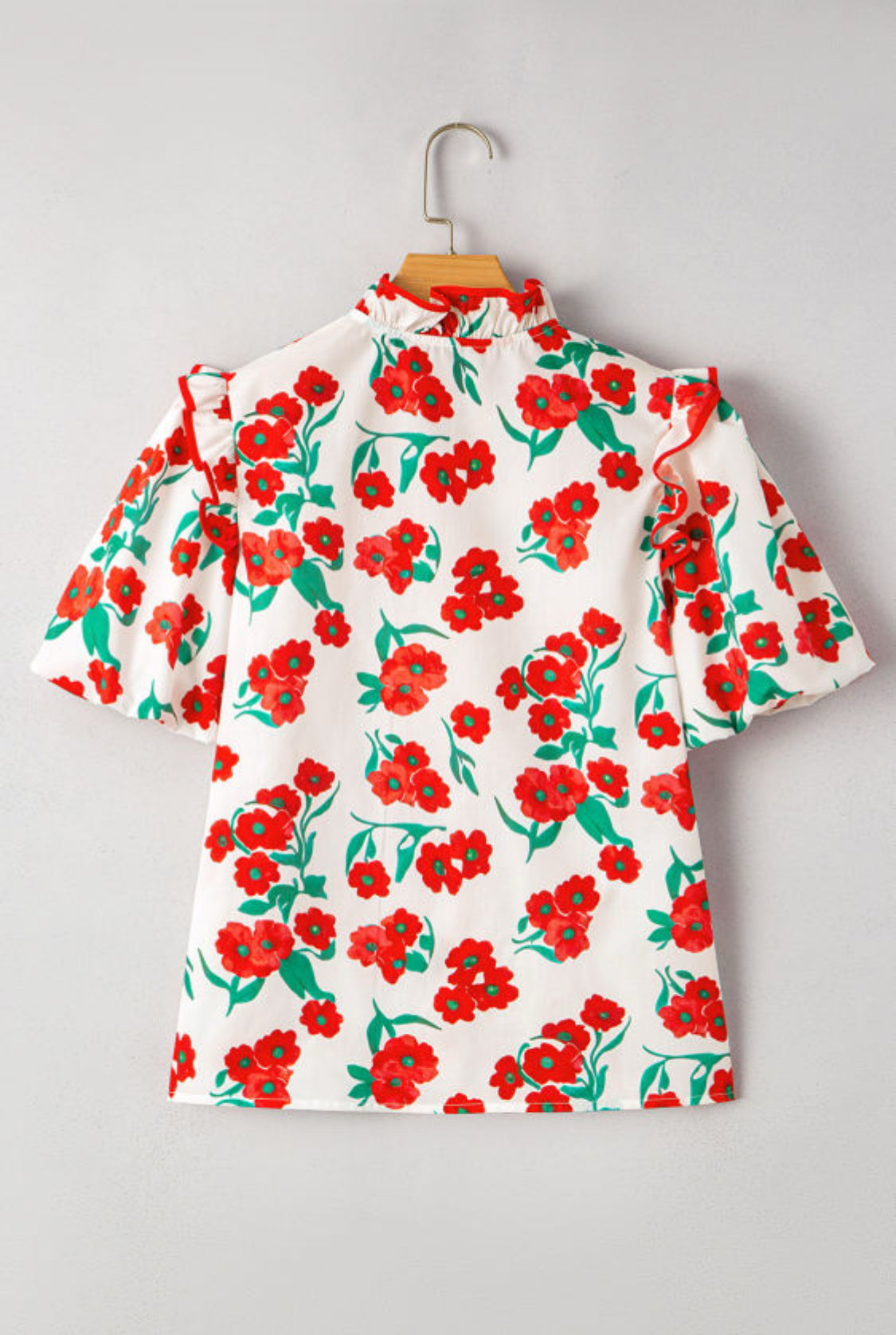 Red floral top