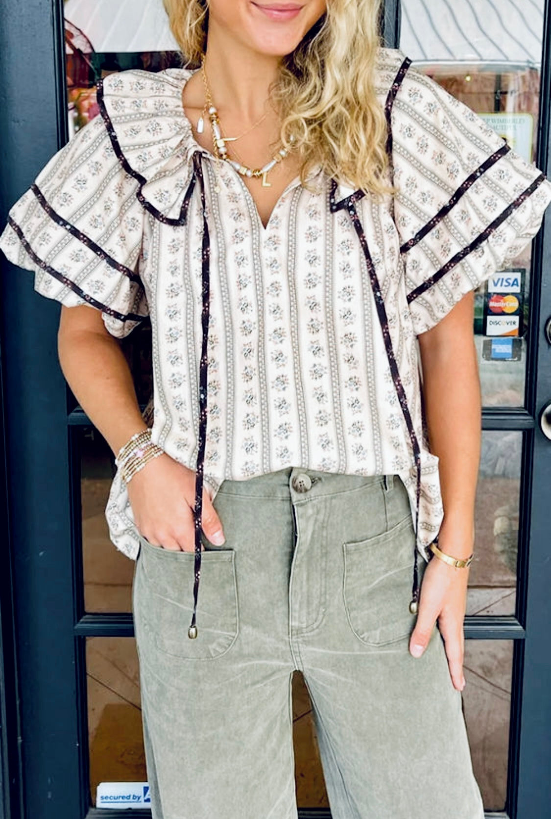 White floral top
