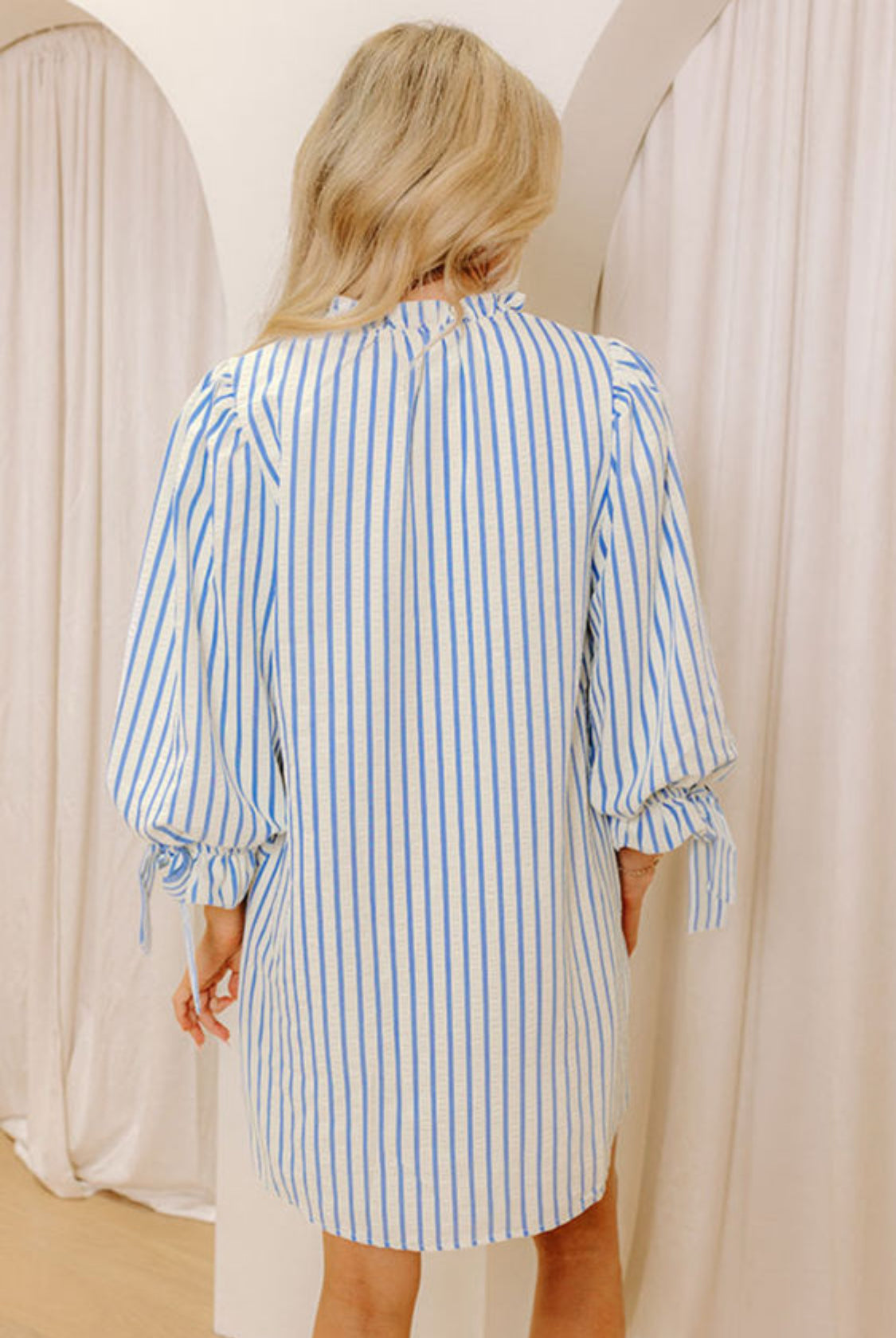 Blue striped dress