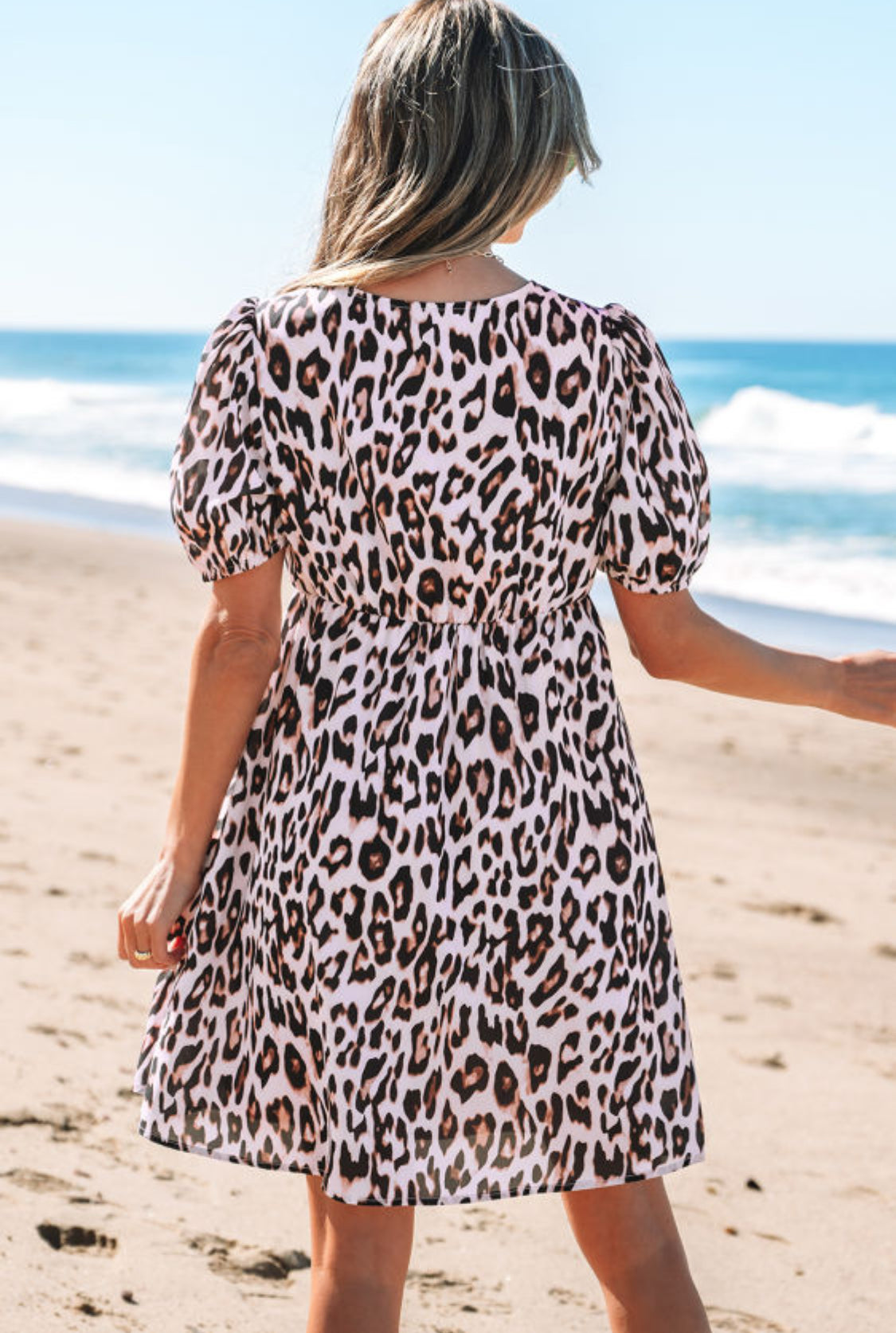 Leopard print mini dress