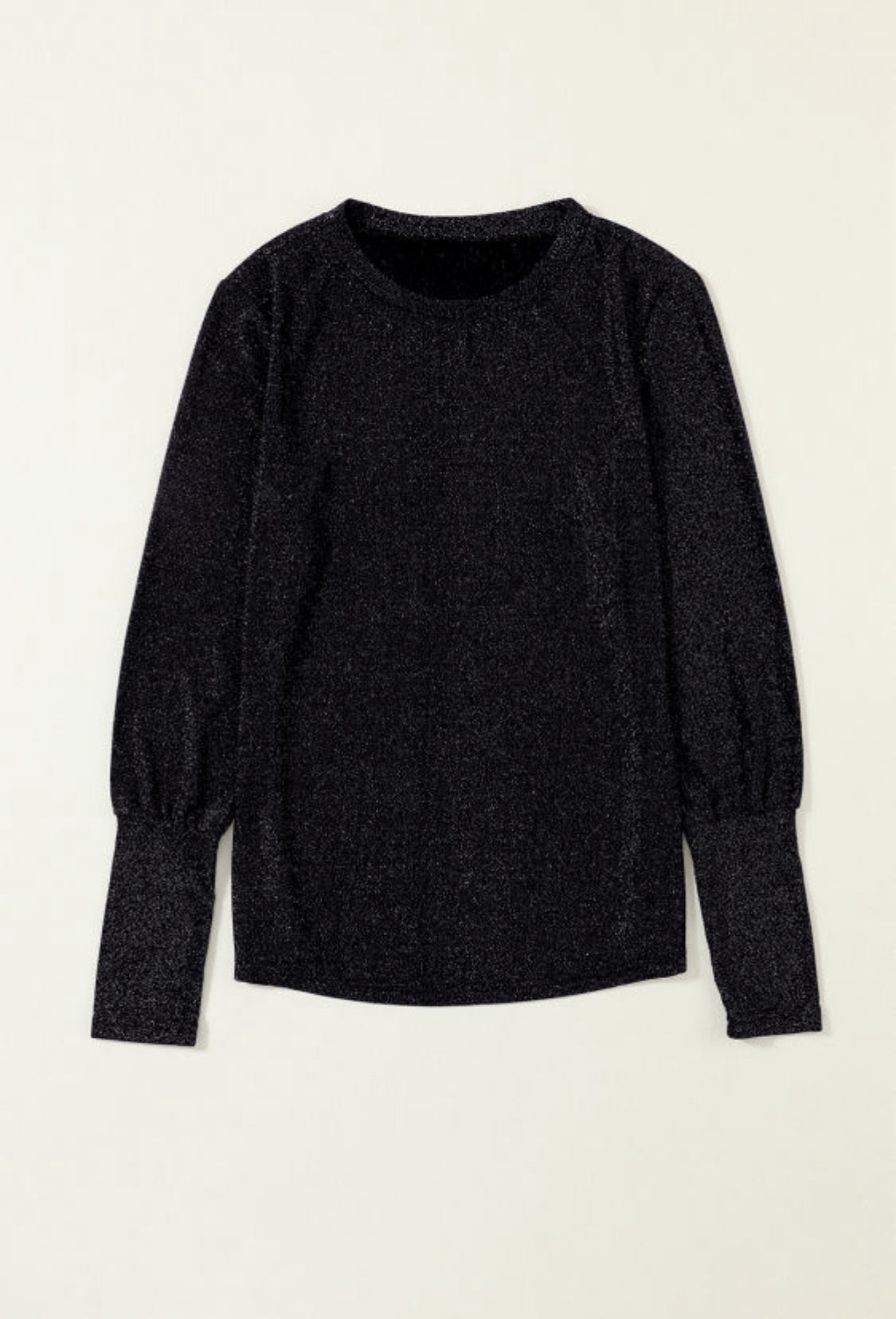 Black glitter long sleeve top