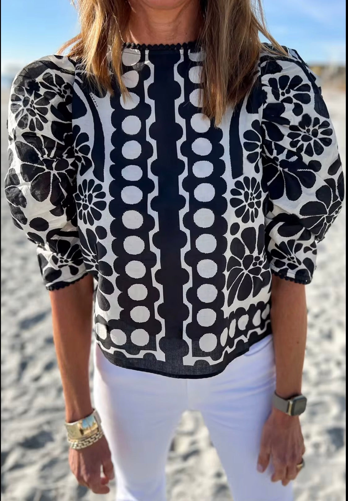 Black floral top