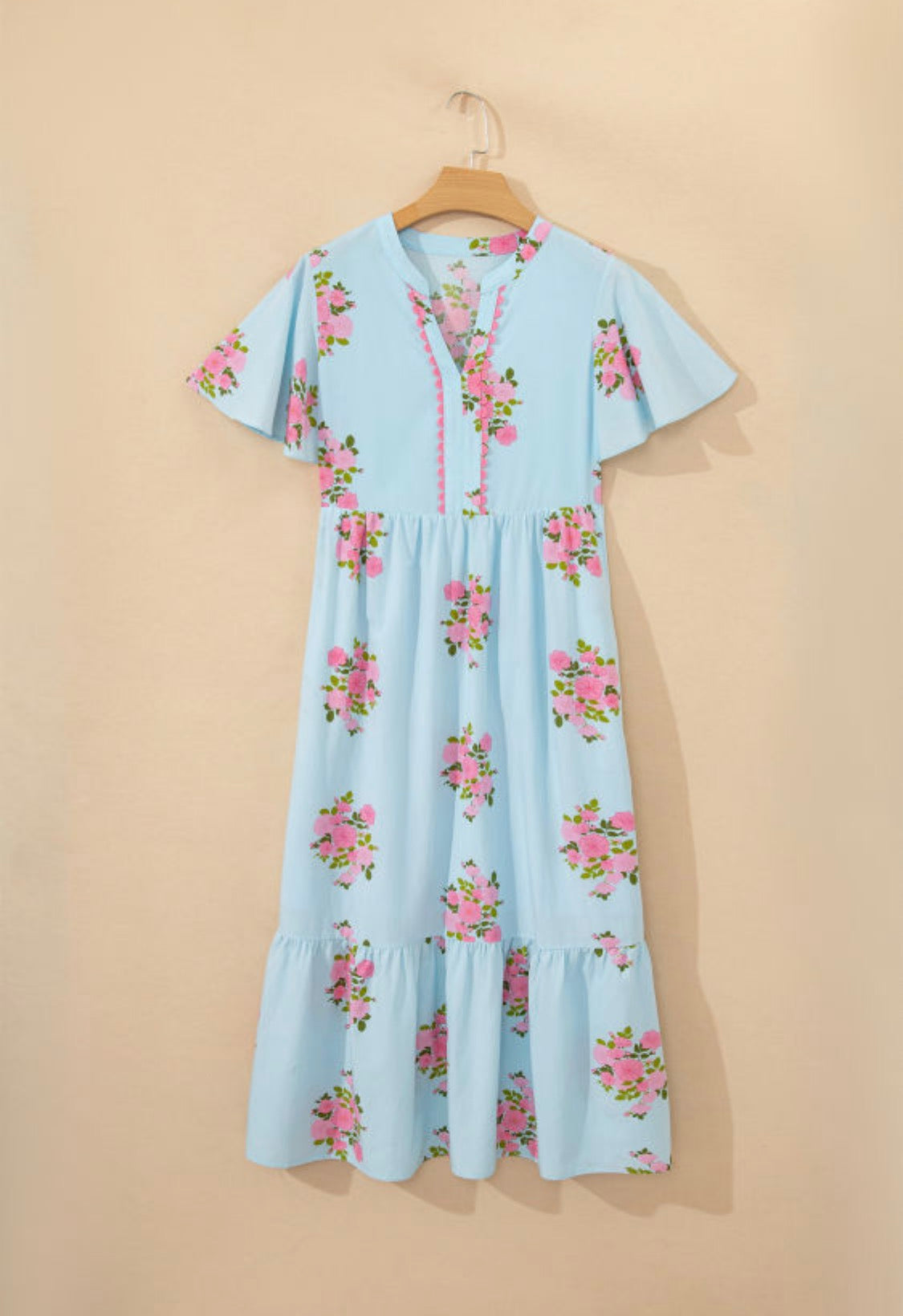 Blue floral maxi dress