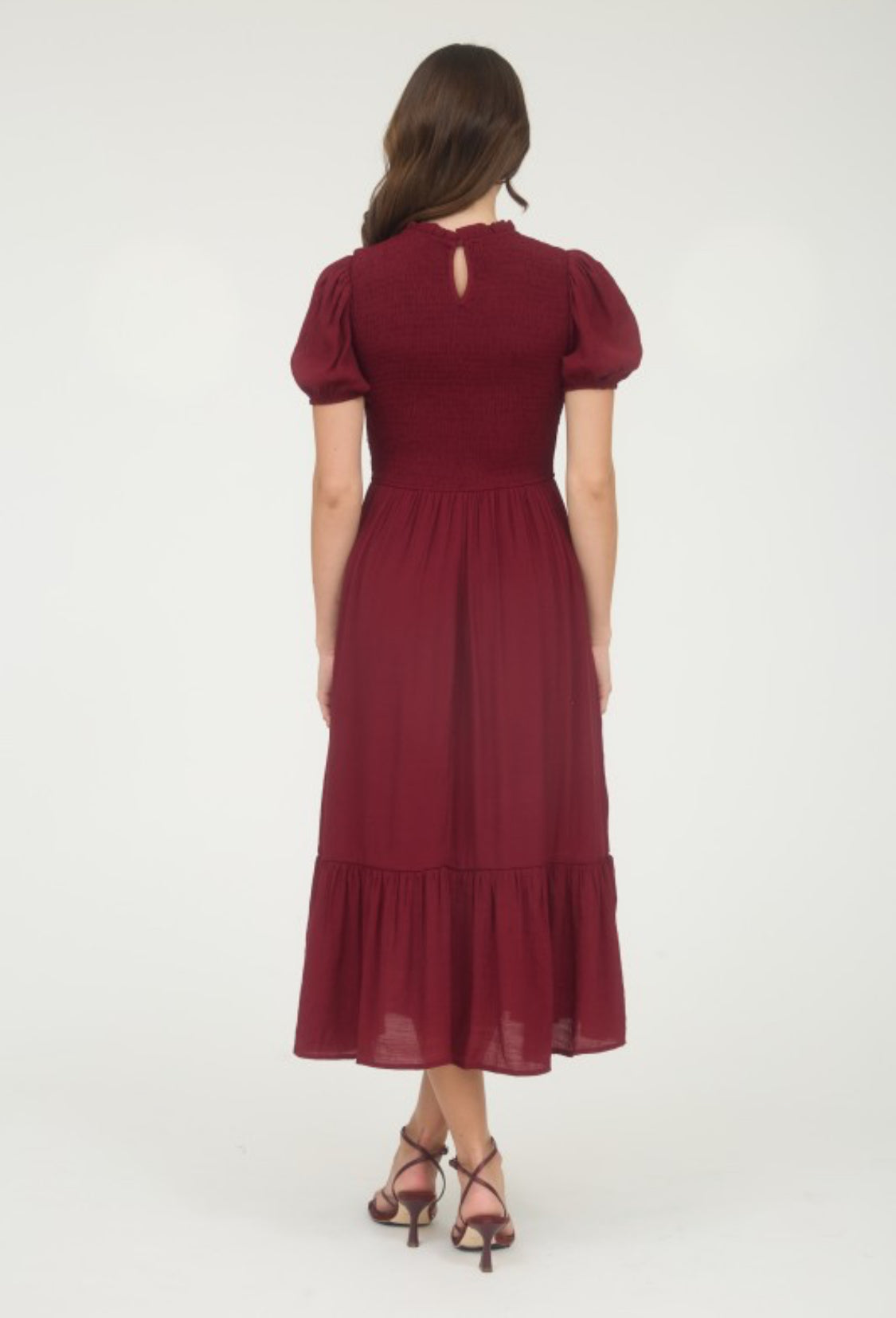 Maroon midi dress